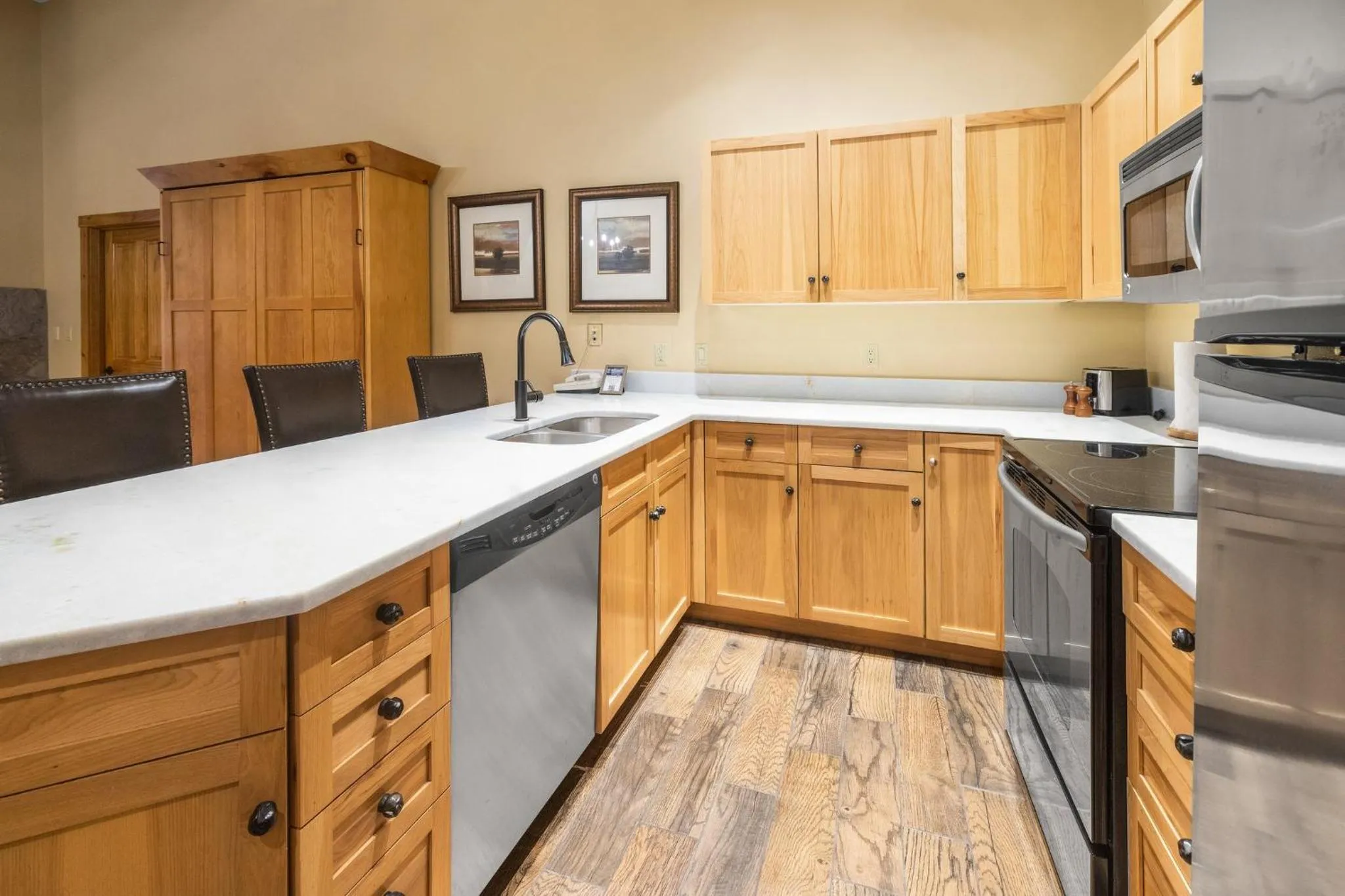 Communal kitchen in River Run Village by Vail Resorts