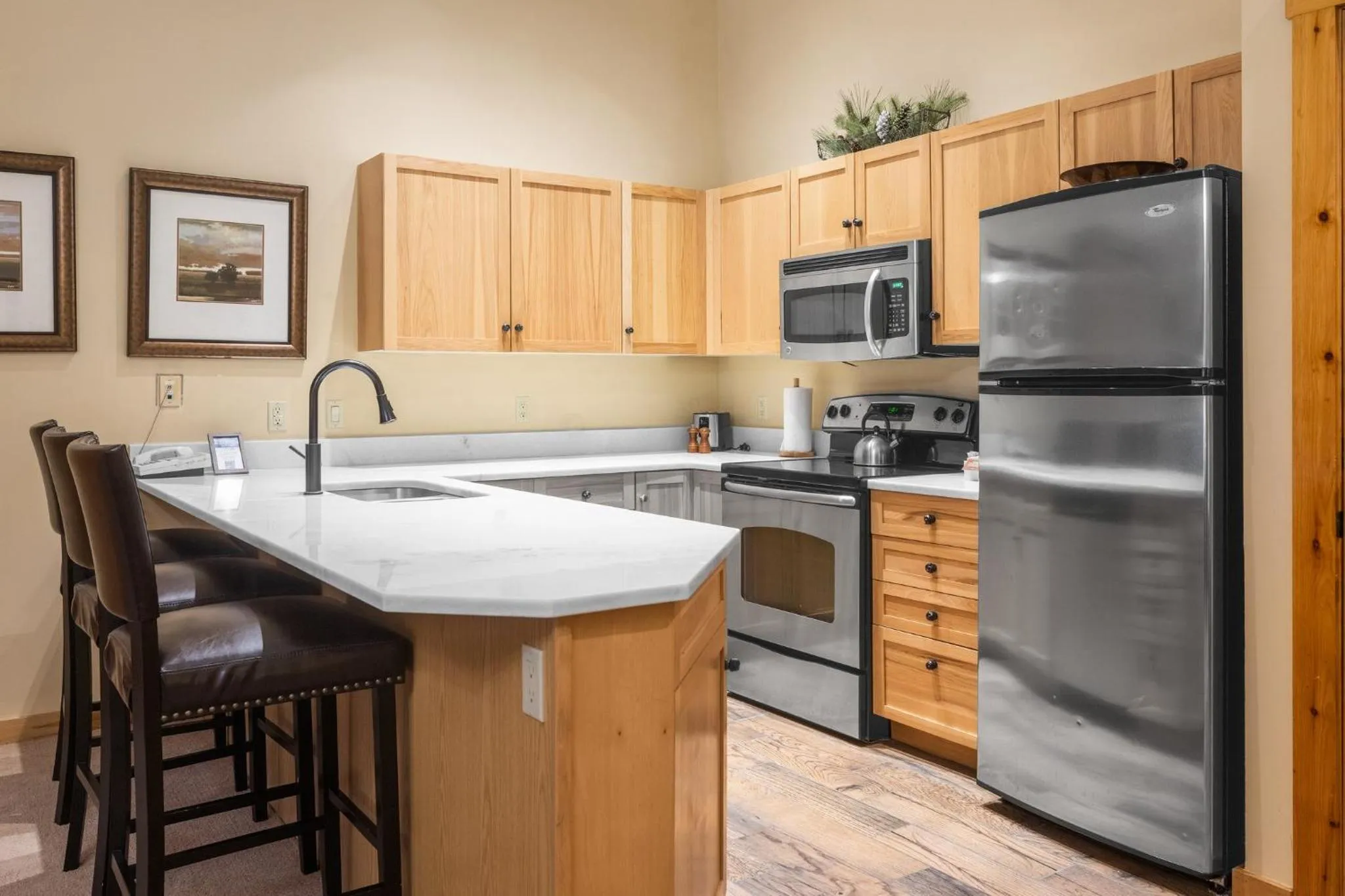 Communal kitchen in River Run Village by Vail Resorts