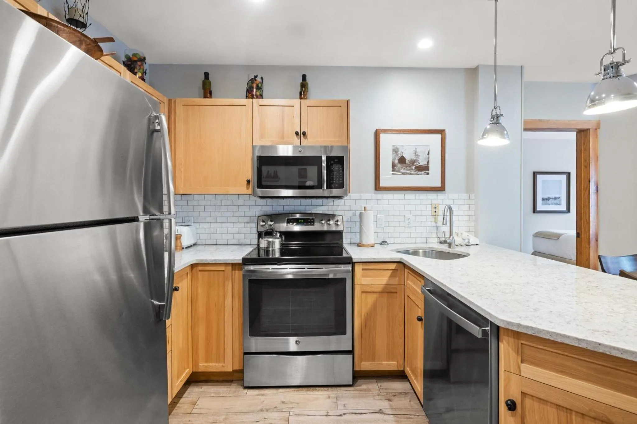 Communal kitchen in River Run Village by Vail Resorts