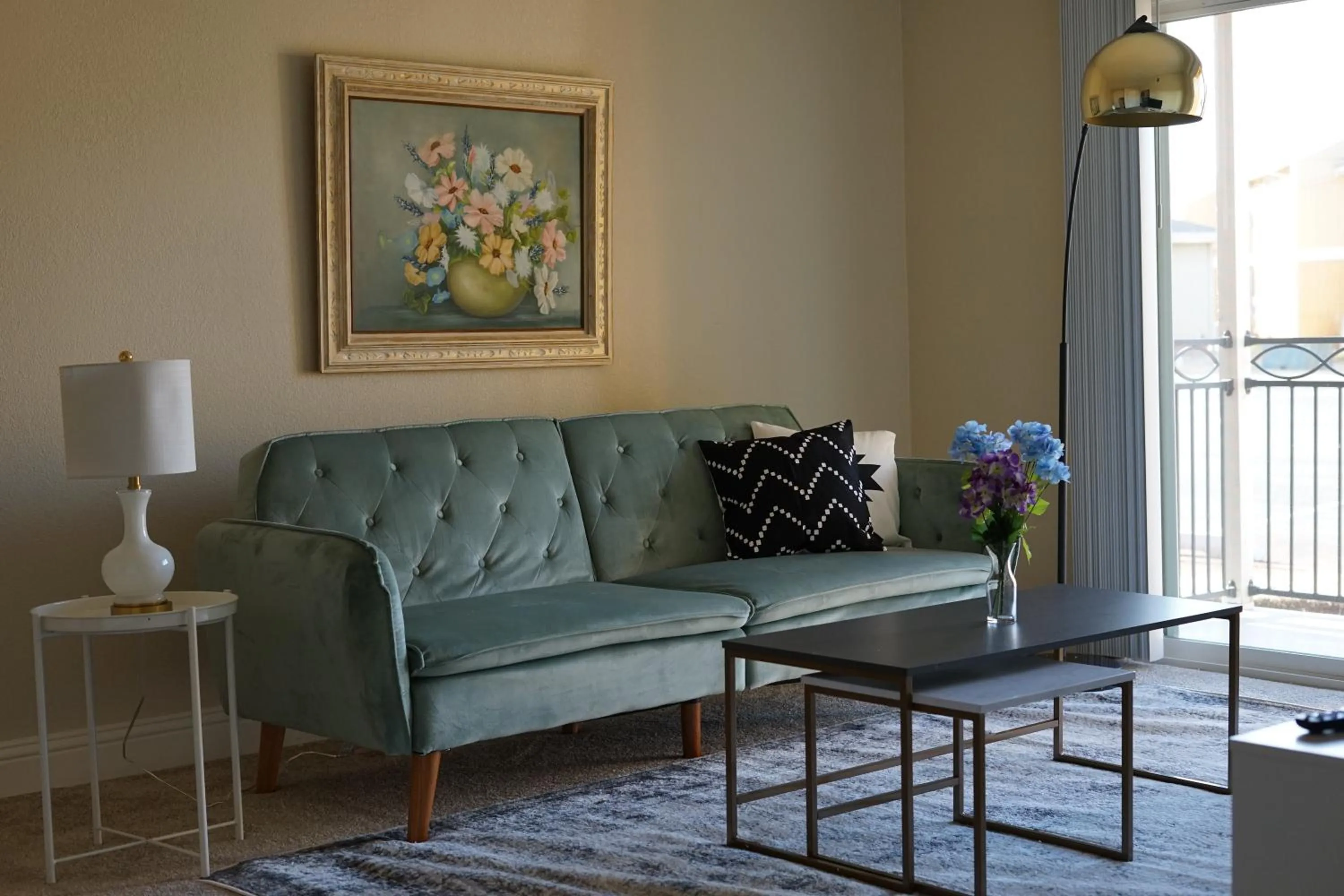 Living room in Sleepover 1BD 1BA Oklahoma City Apartments