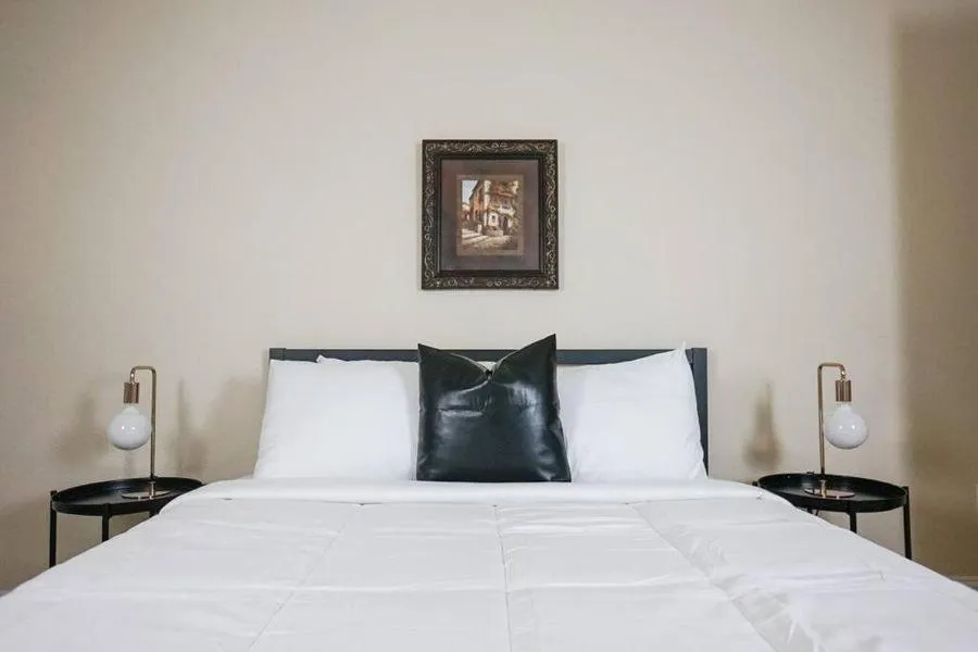 Bedroom, Bed in Sleepover 1BD 1BA Oklahoma City Apartments