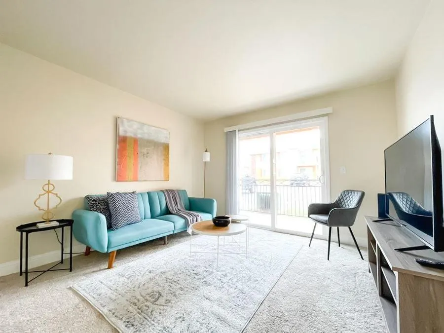 Living room in Sleepover 1BD 1BA Oklahoma City Apartments