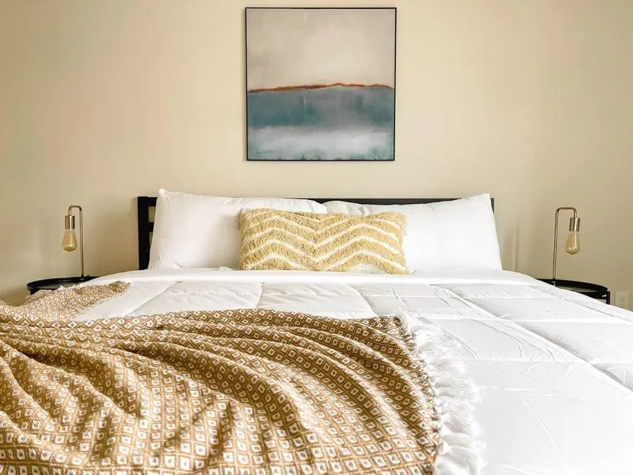 Bedroom, Bed in Sleepover 1BD 1BA Oklahoma City Apartments