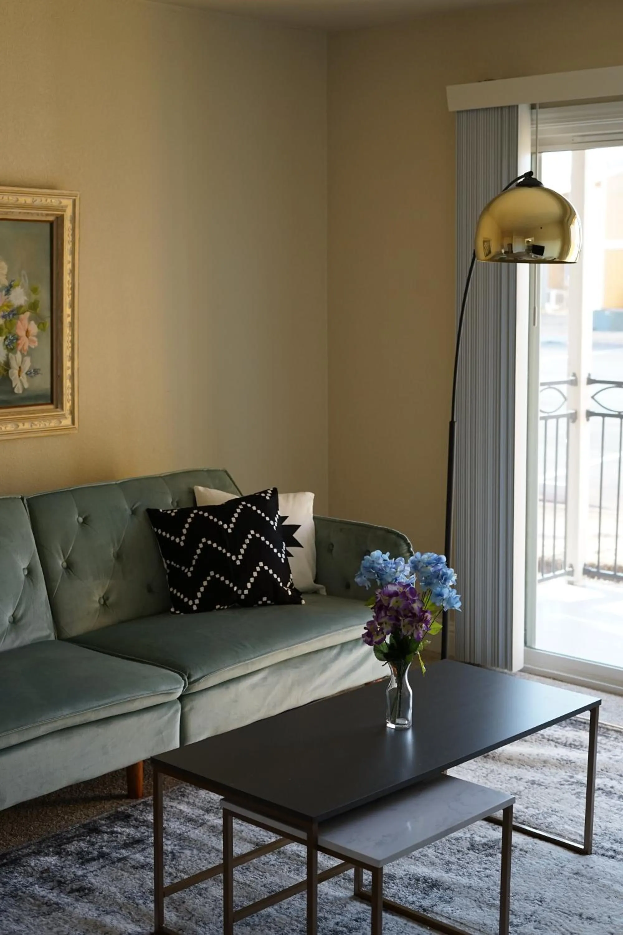 Living room in Sleepover 1BD 1BA Oklahoma City Apartments