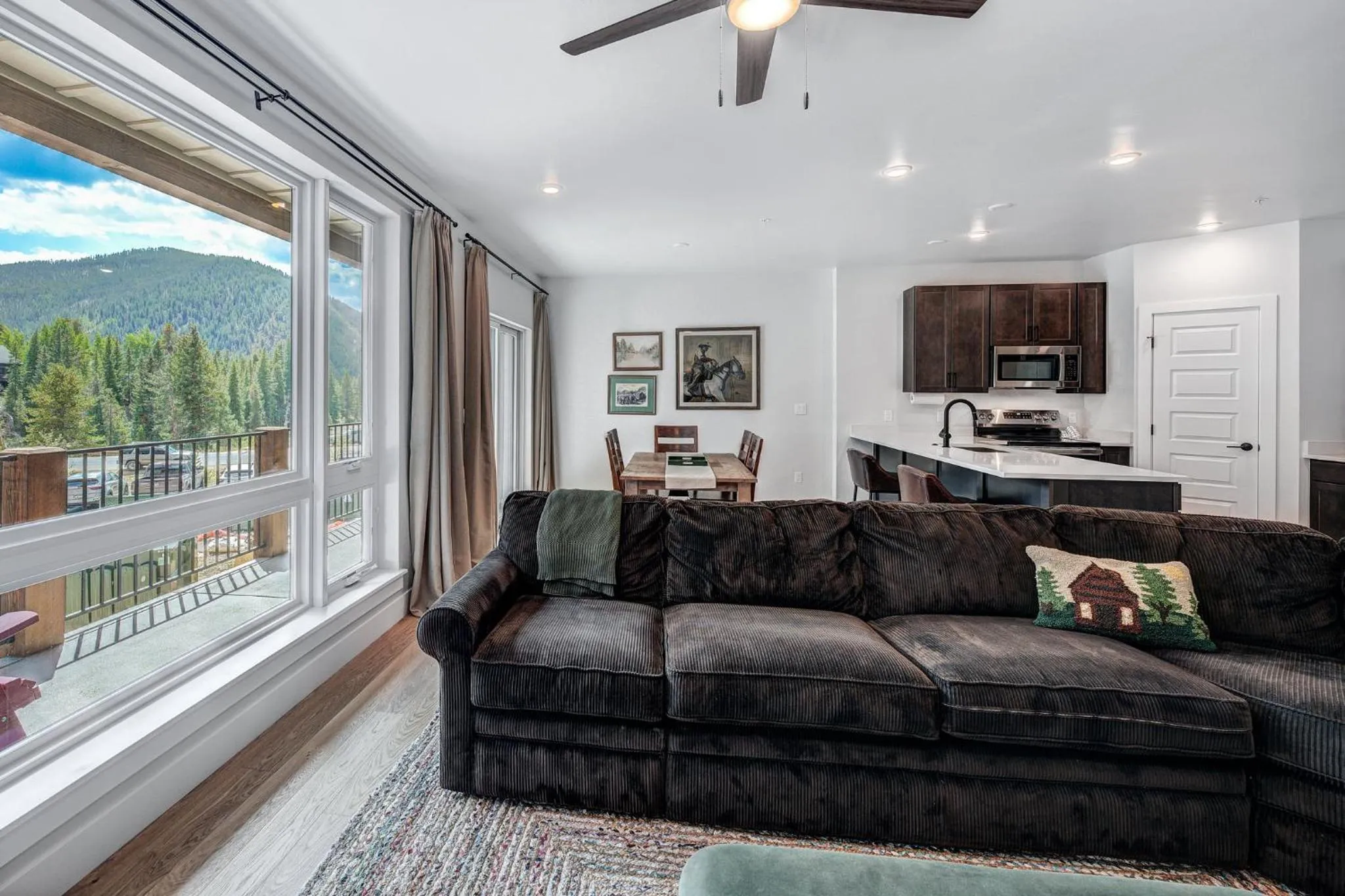Living room in Lakeside Village by Keystone Resort
