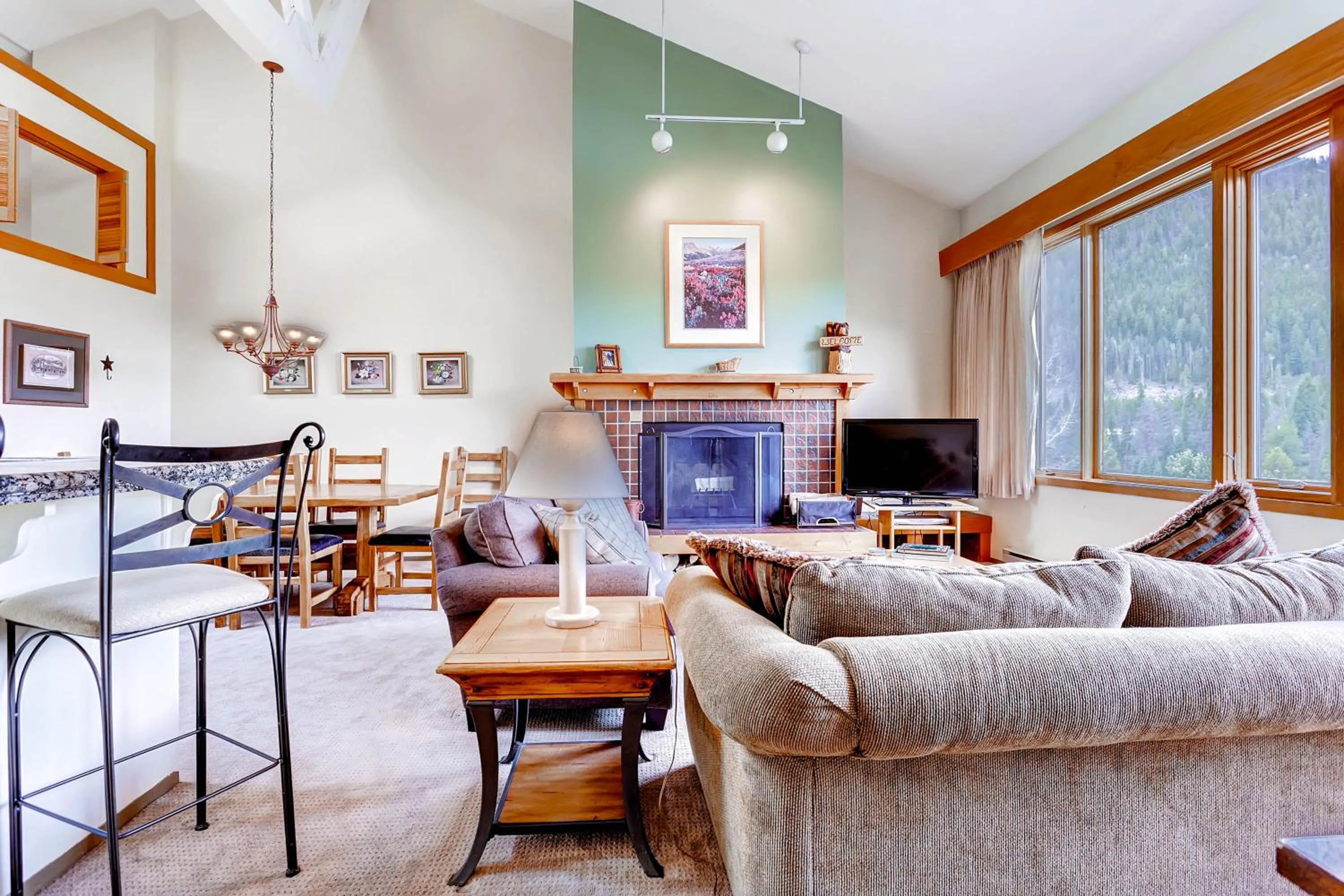 Living room in Lakeside Village by Keystone Resort