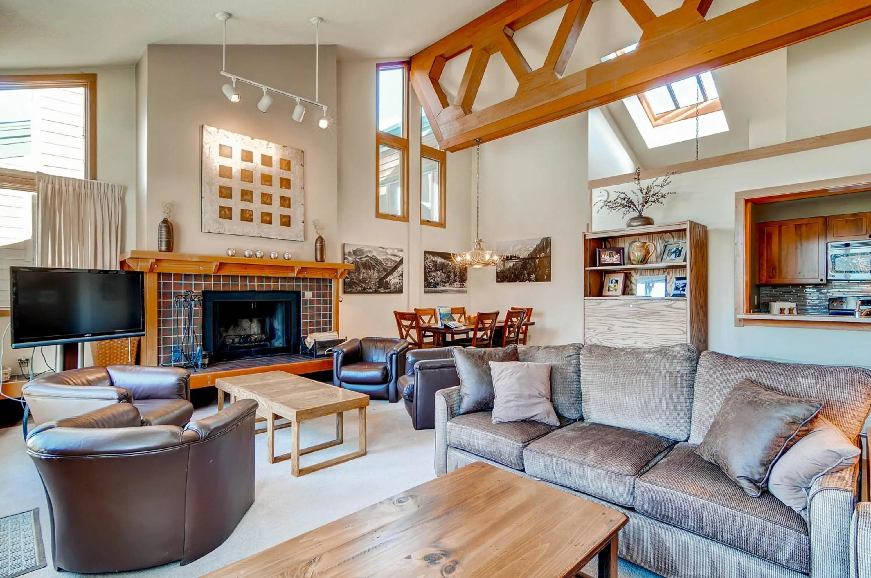 Living room in Lakeside Village by Keystone Resort