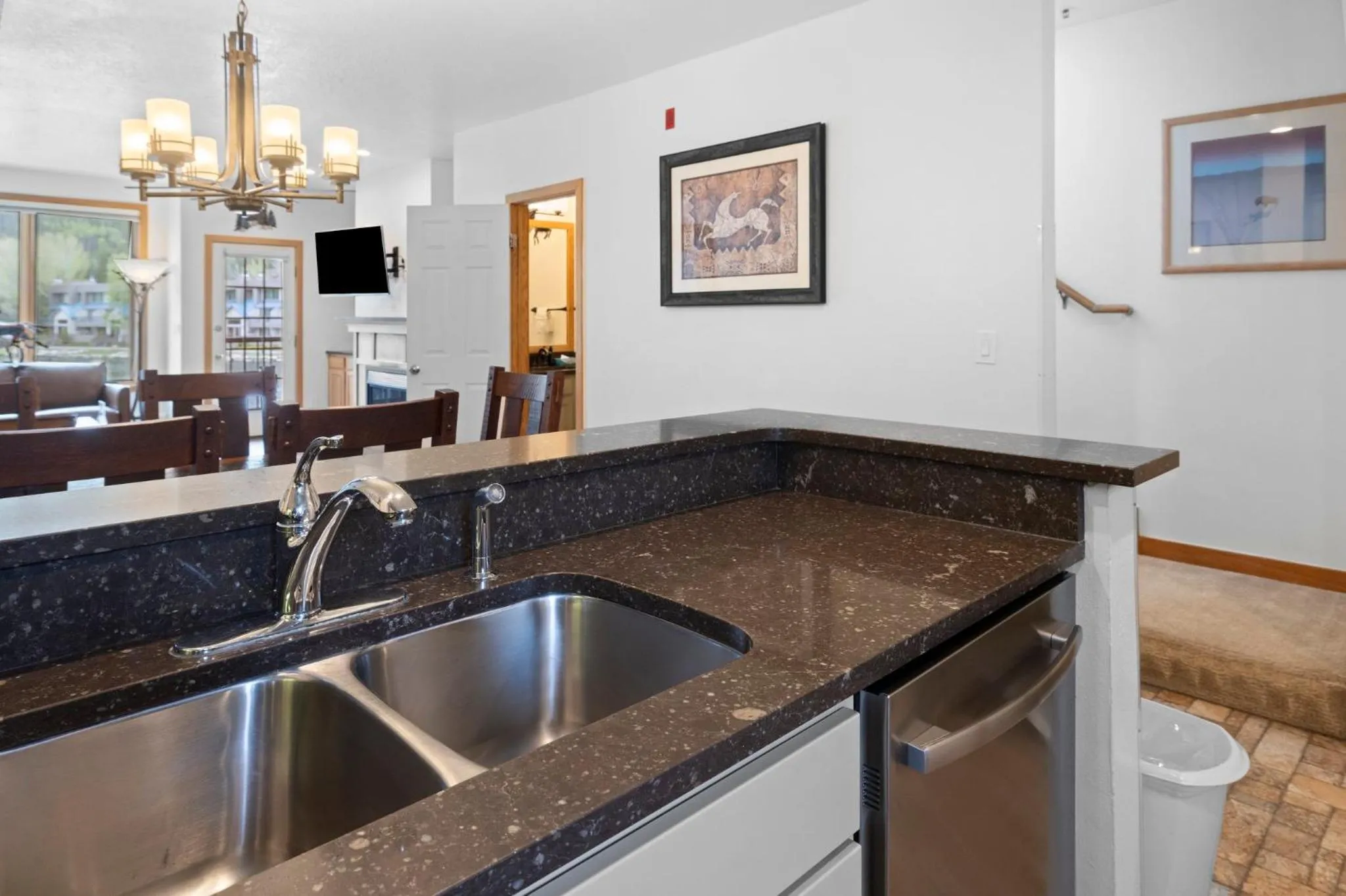 Communal kitchen in Lakeside Village by Keystone Resort