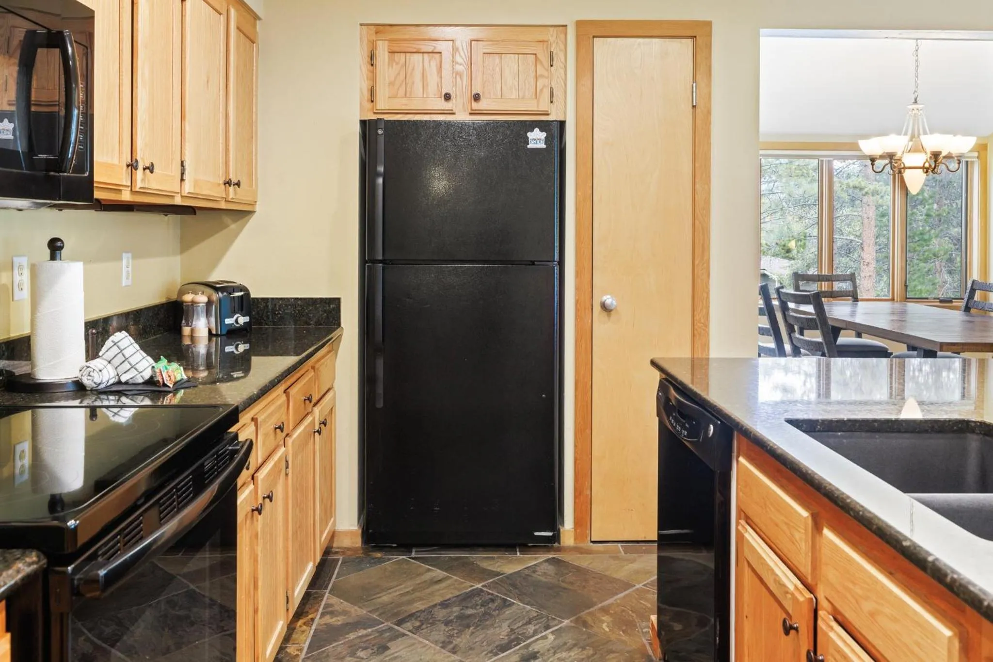 Communal kitchen in Evergreen Condominiums by Keystone Resort