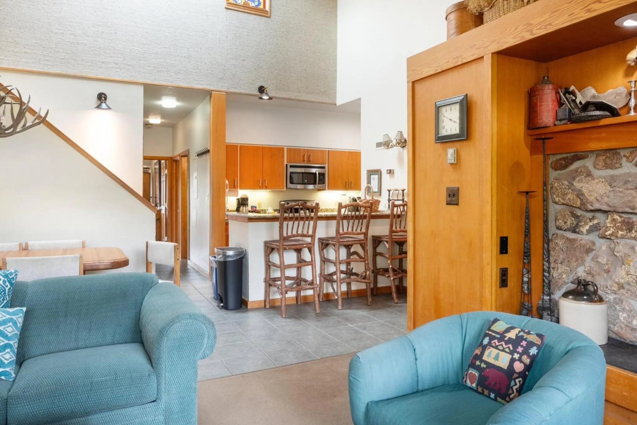 Living room in Evergreen Condominiums by Keystone Resort