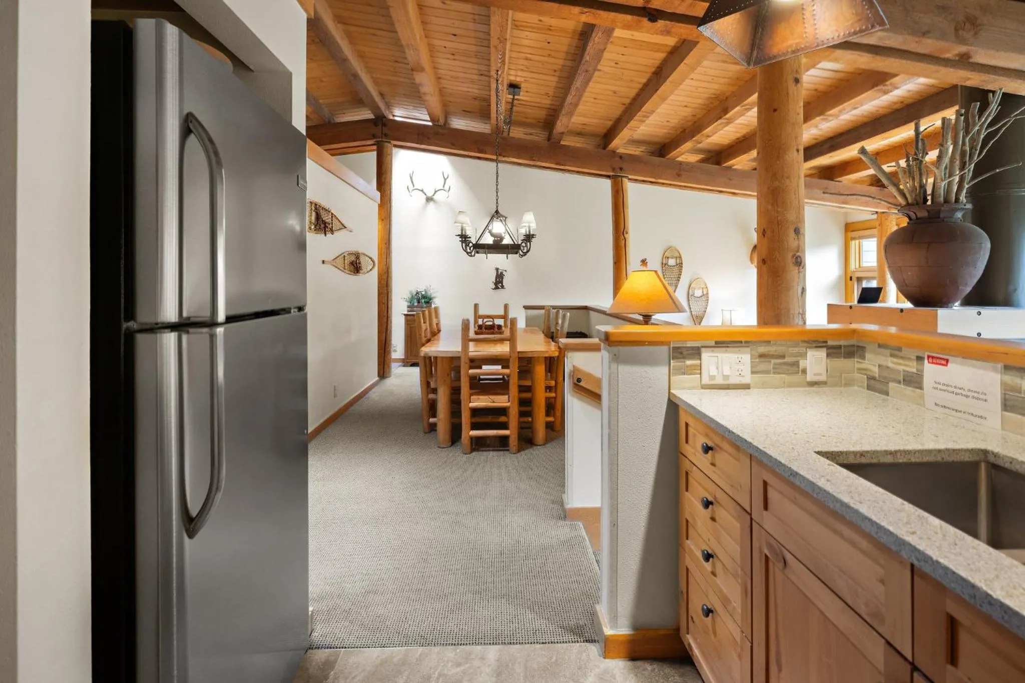 Communal kitchen in Evergreen Condominiums by Keystone Resort