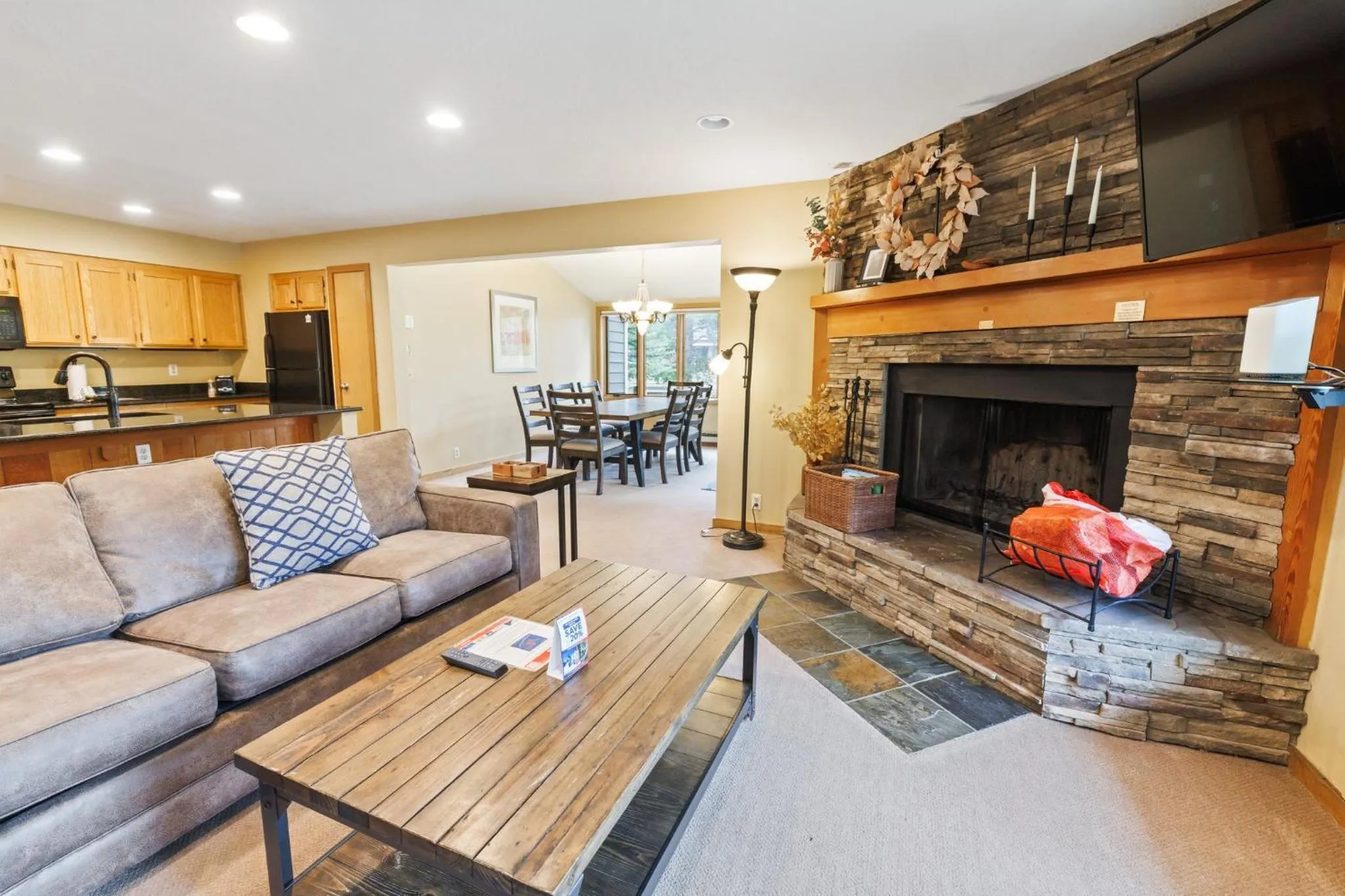 Living room in Evergreen Condominiums by Keystone Resort