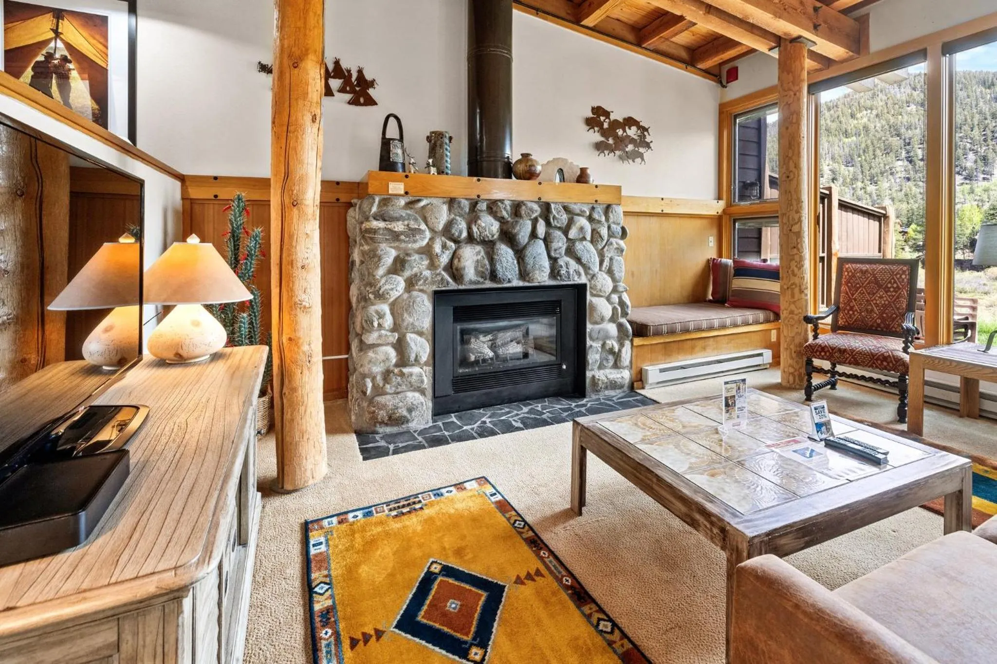 Living room in Evergreen Condominiums by Keystone Resort