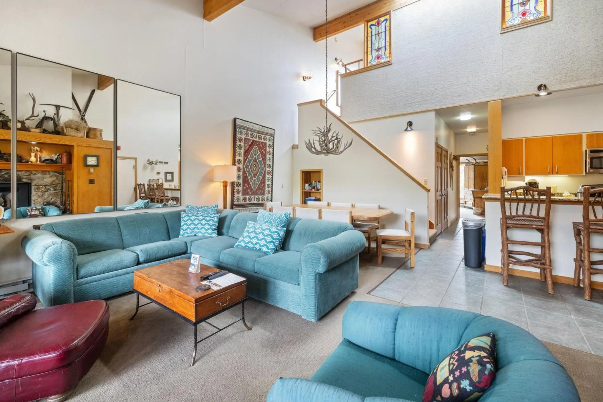 Living room in Evergreen Condominiums by Keystone Resort