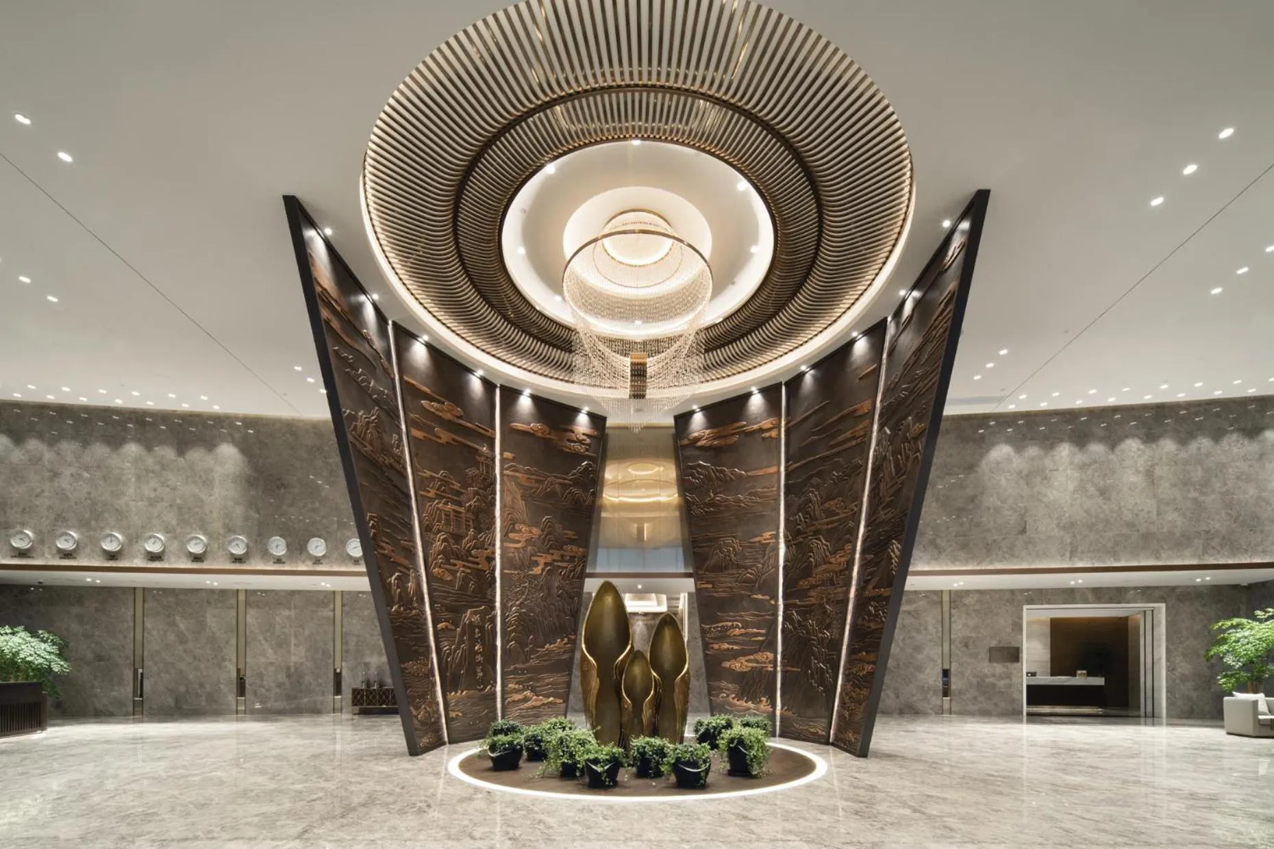Lobby or reception in Grand Barony Qingdao Airport Hotel