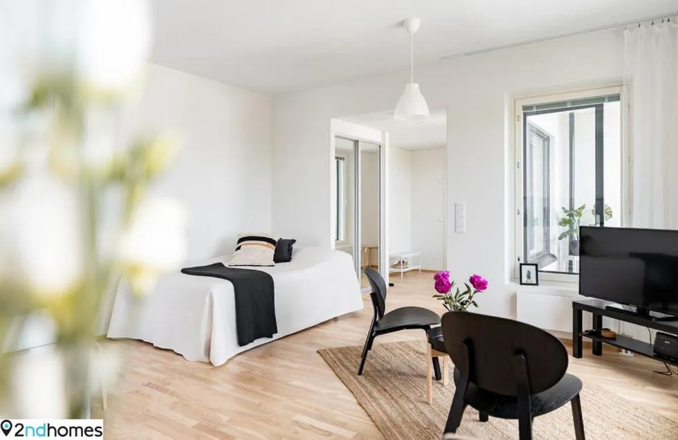 Living room in "Kanava" - New 1BR Apartment with Sauna, Balcony & Views, Hosted by 2ndhomes