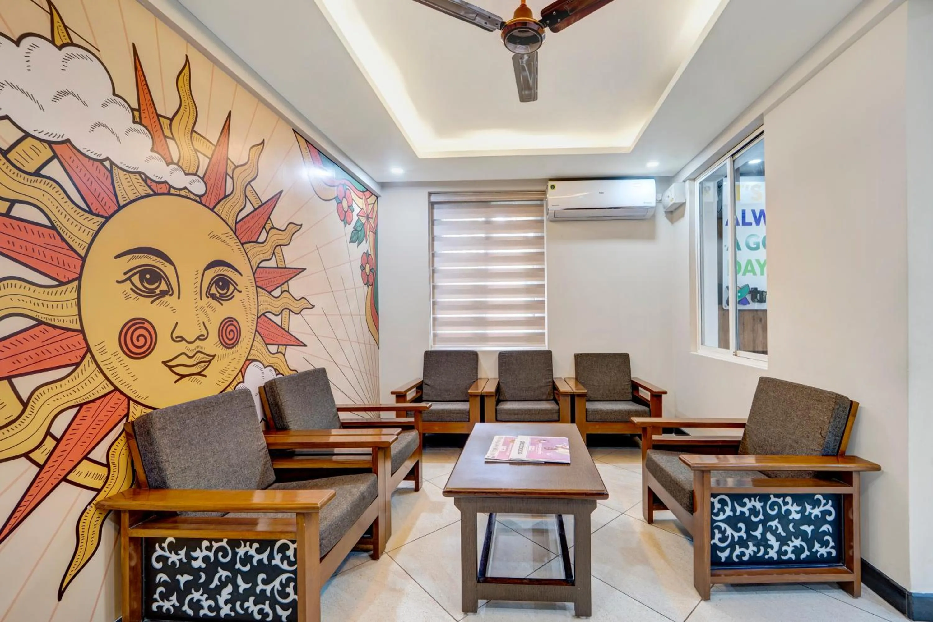 Seating area in Treebo Pratham Inn, Manipal