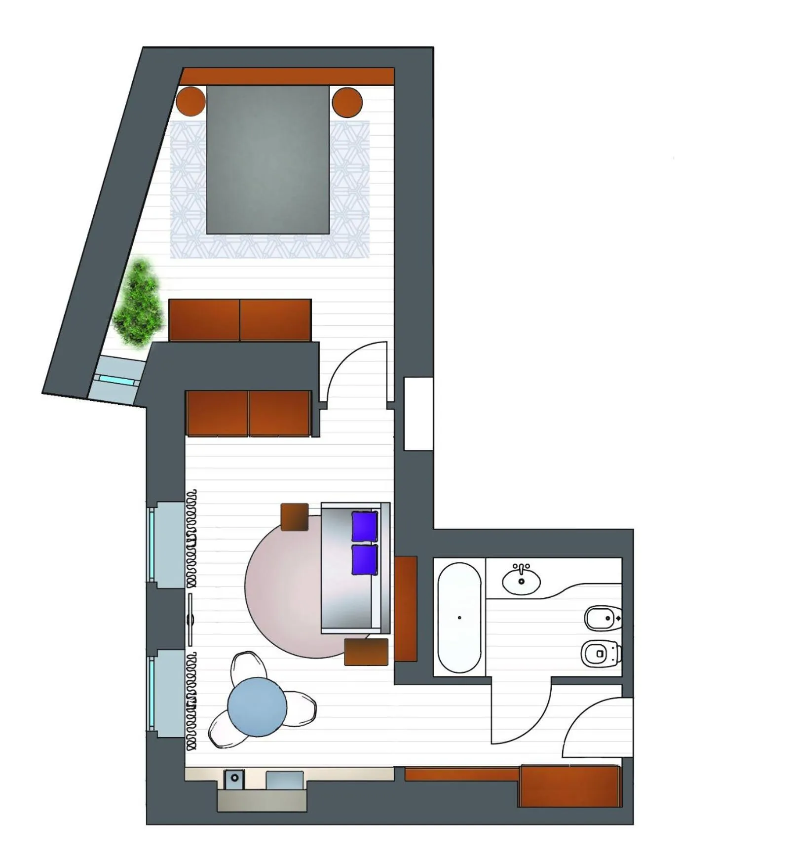 Floor plan in Ariosto Social Club