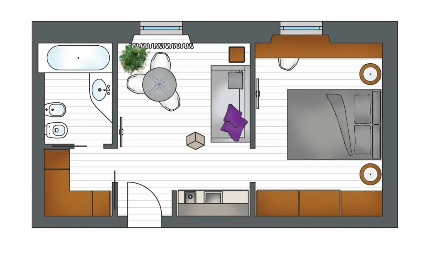Floor plan in Ariosto Social Club