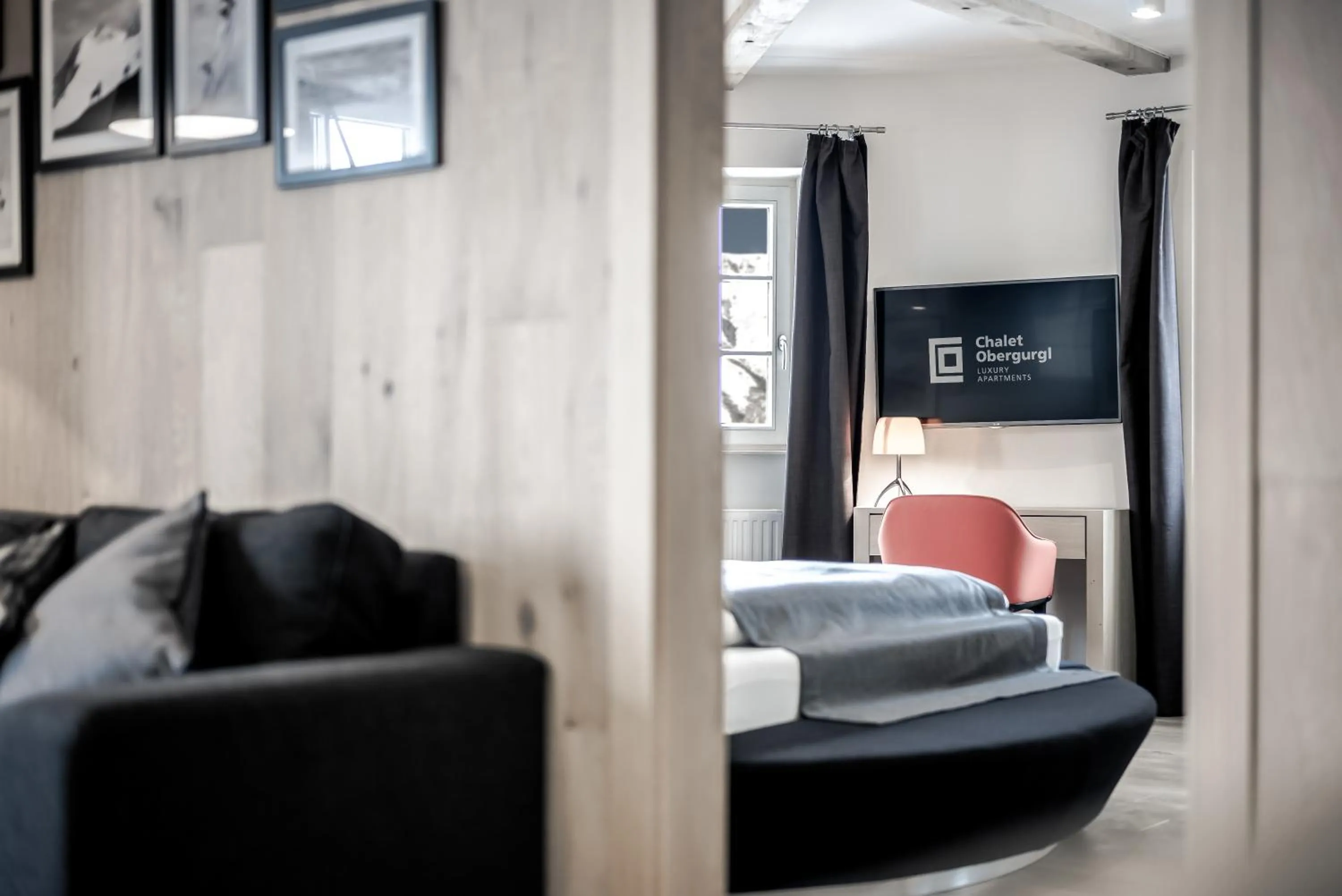 View (from property/room), Bed in Chalet Obergurgl Luxury Apartments