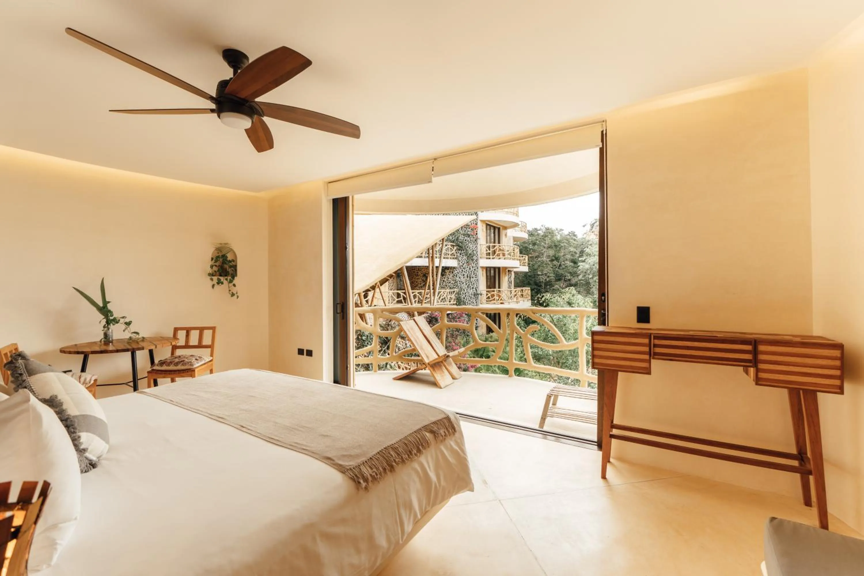 Bed in Kan Tulum Hotel