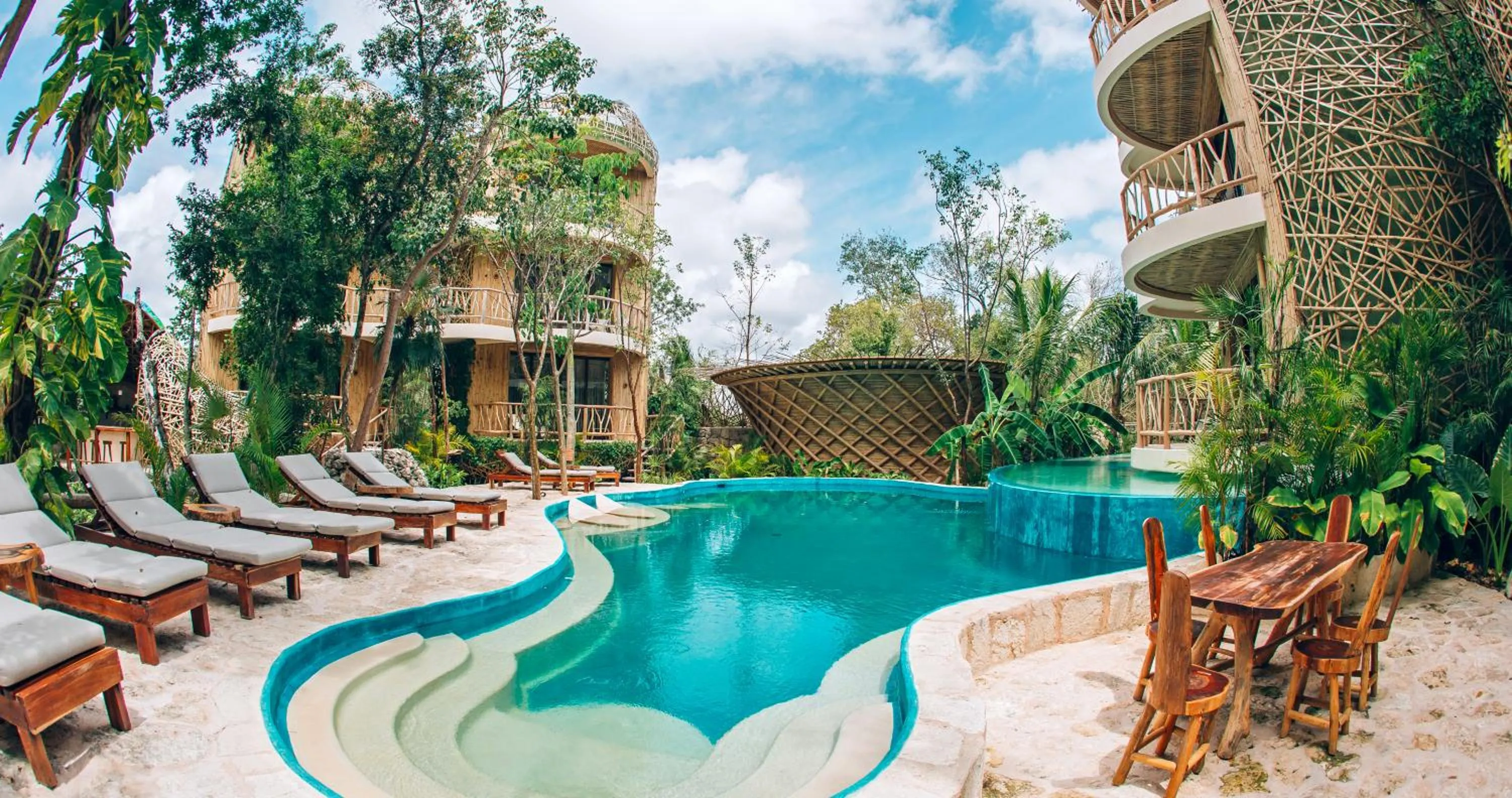 Pool view in Kan Tulum Hotel