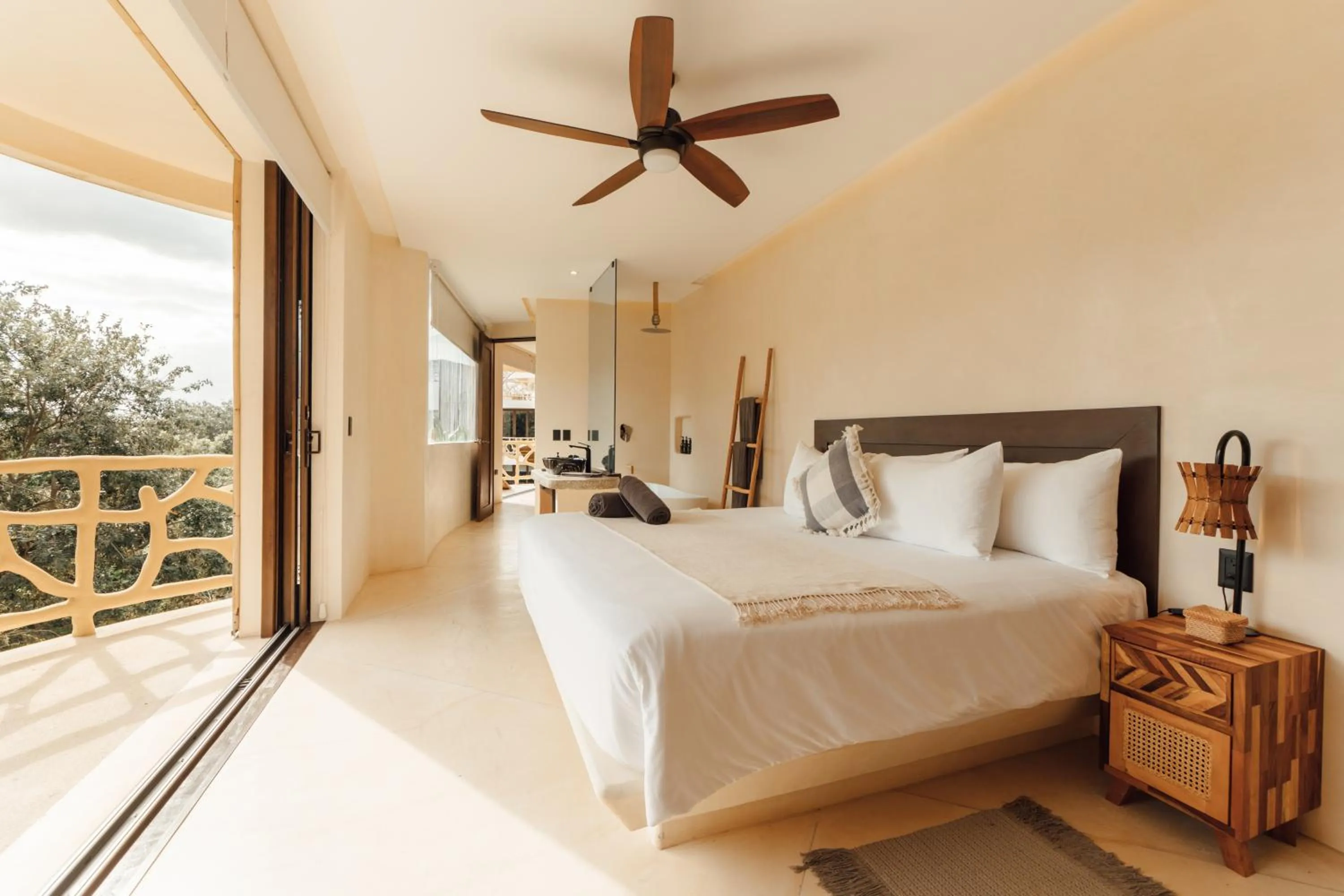 Bed in Kan Tulum Hotel