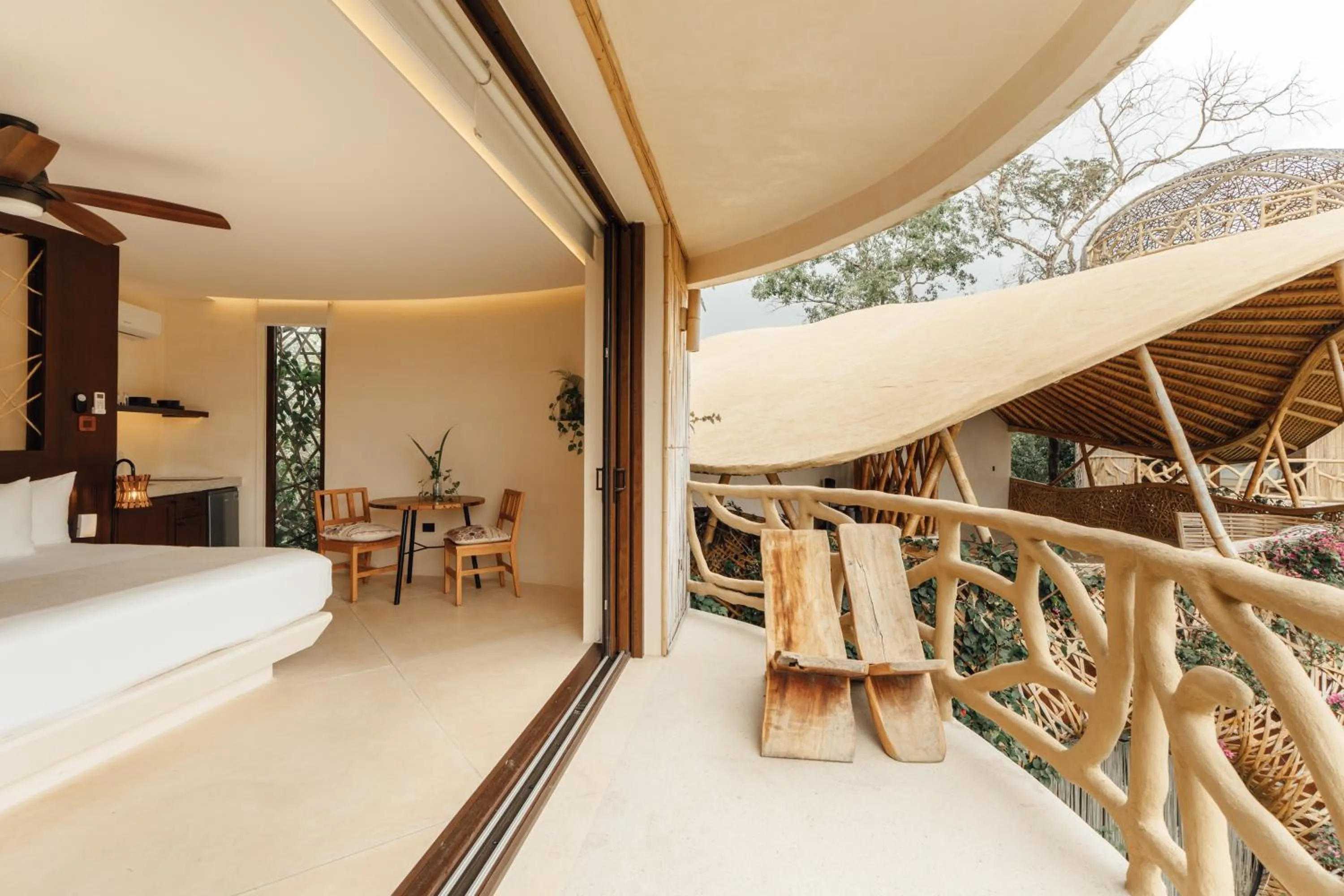 Bed in Kan Tulum Hotel