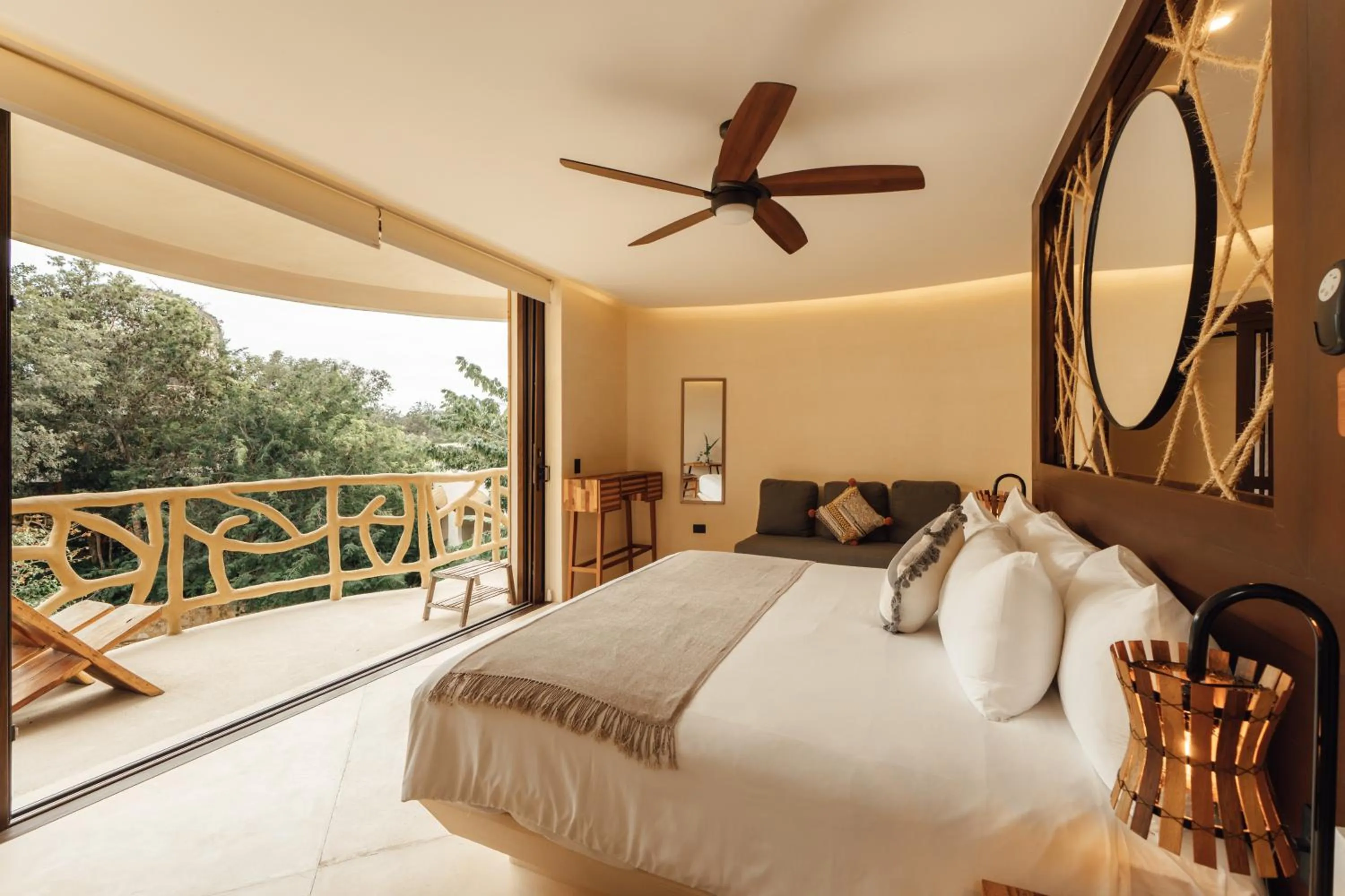 Bed in Kan Tulum Hotel