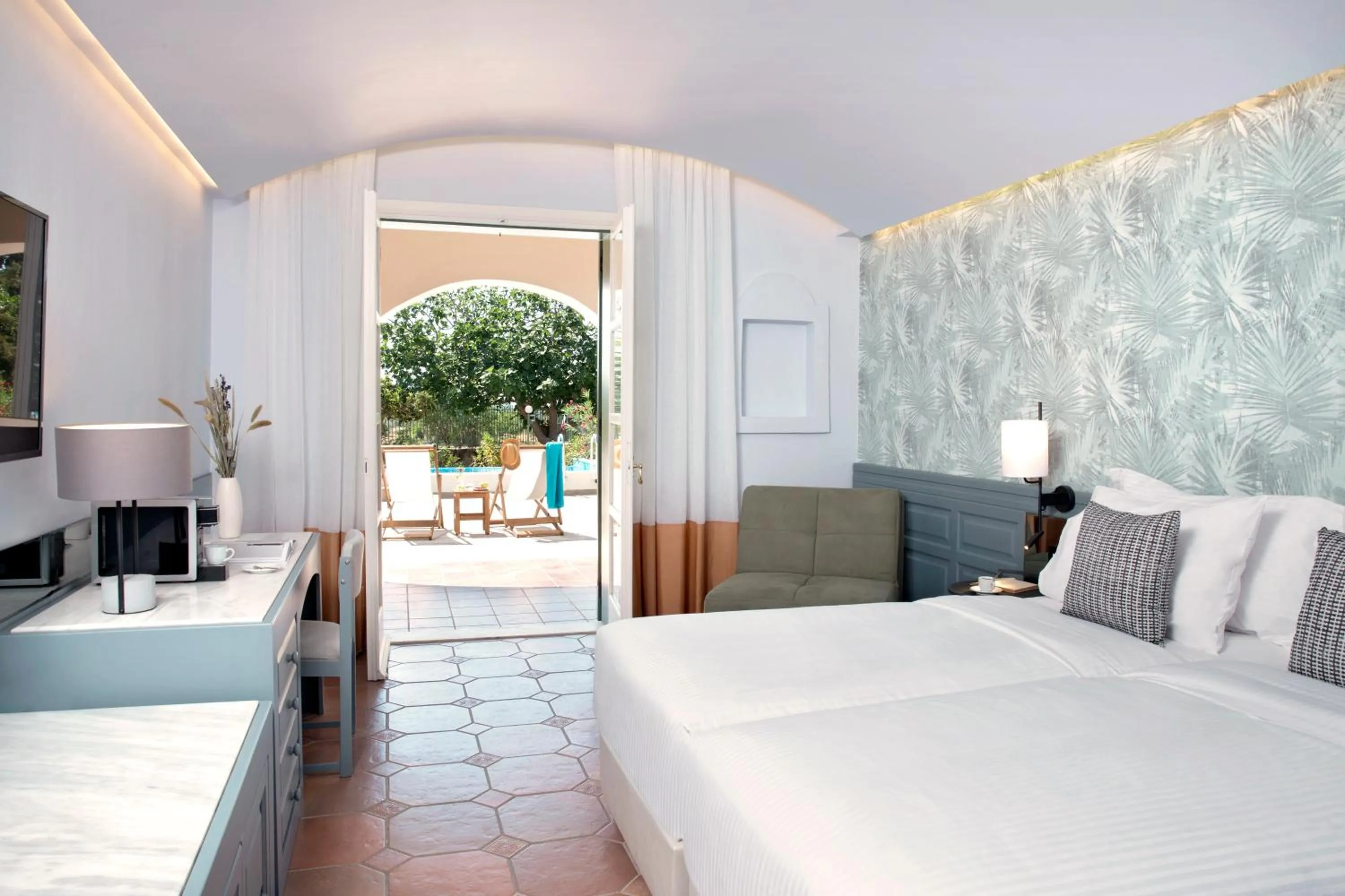 Bed in Zeus Eretria Resort