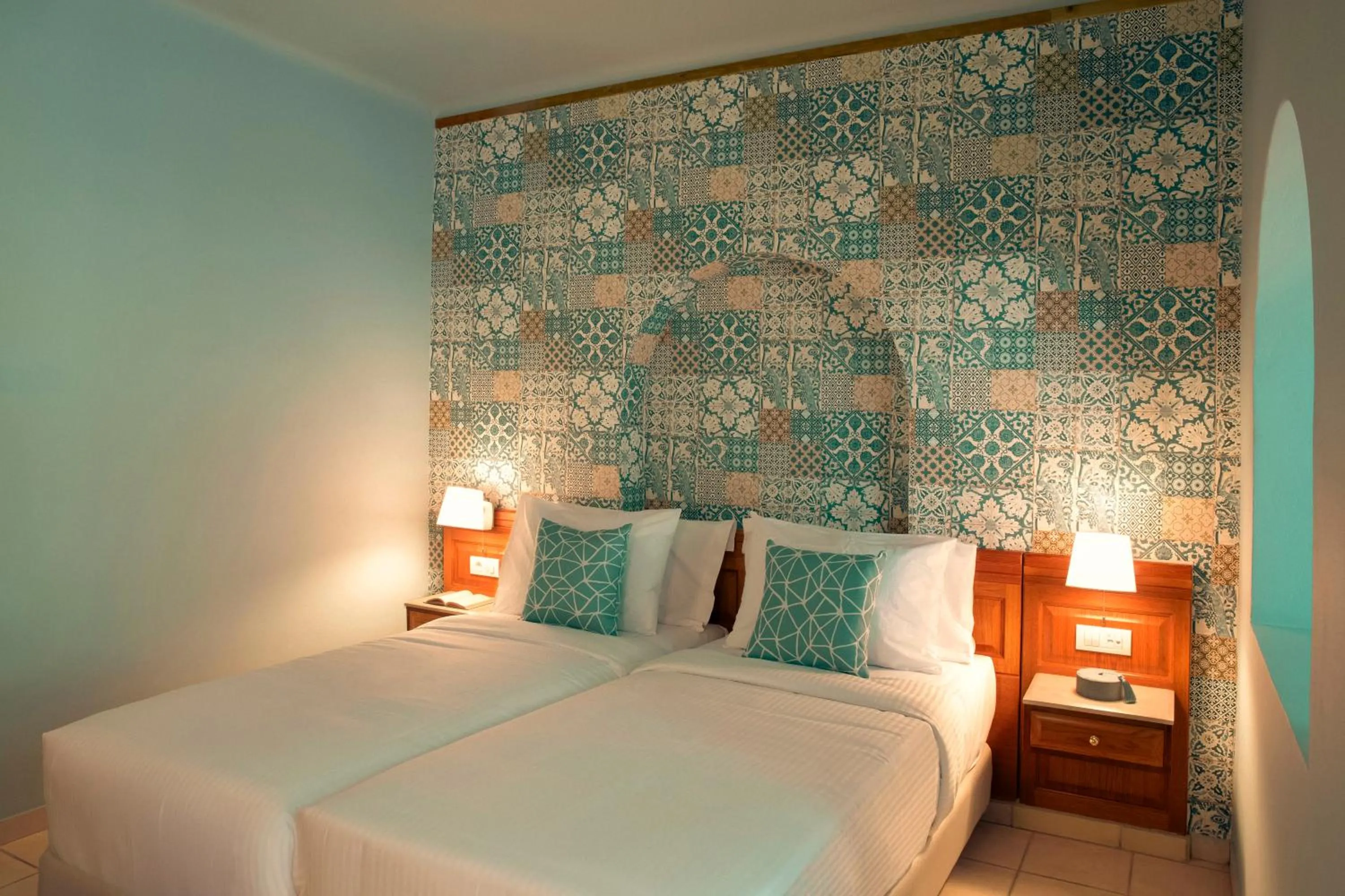 Bed in Zeus Eretria Resort