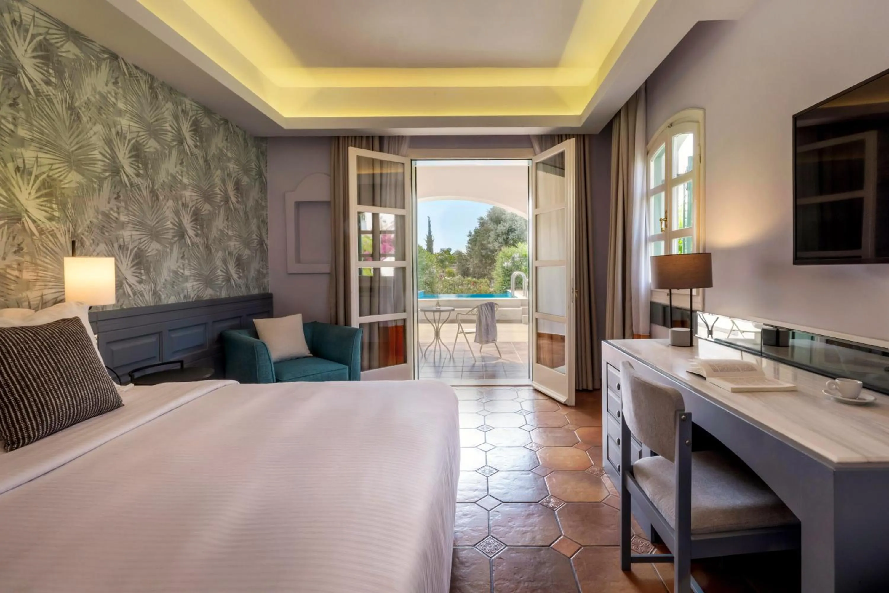 Bed in Zeus Eretria Resort