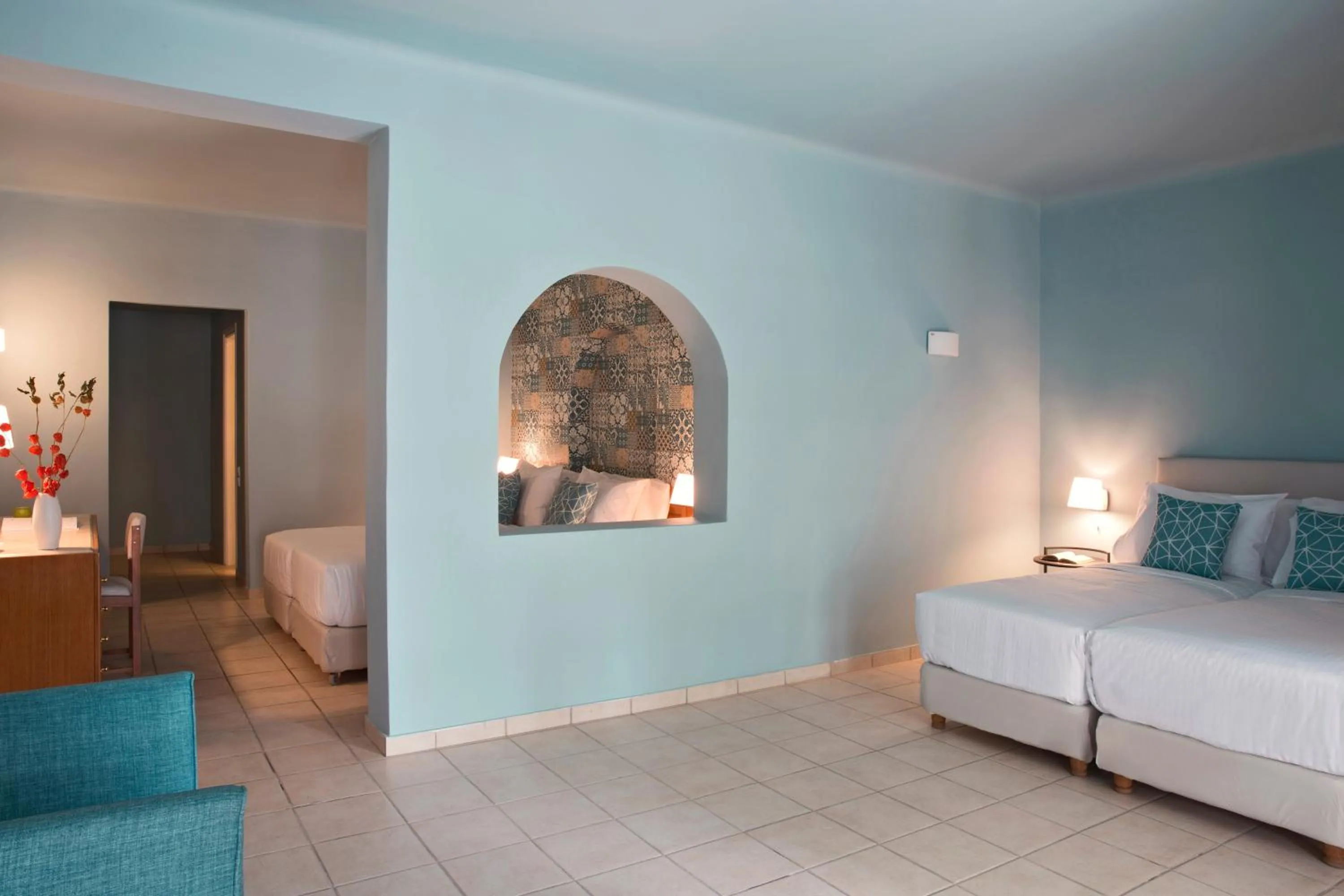 Bed in Zeus Eretria Resort