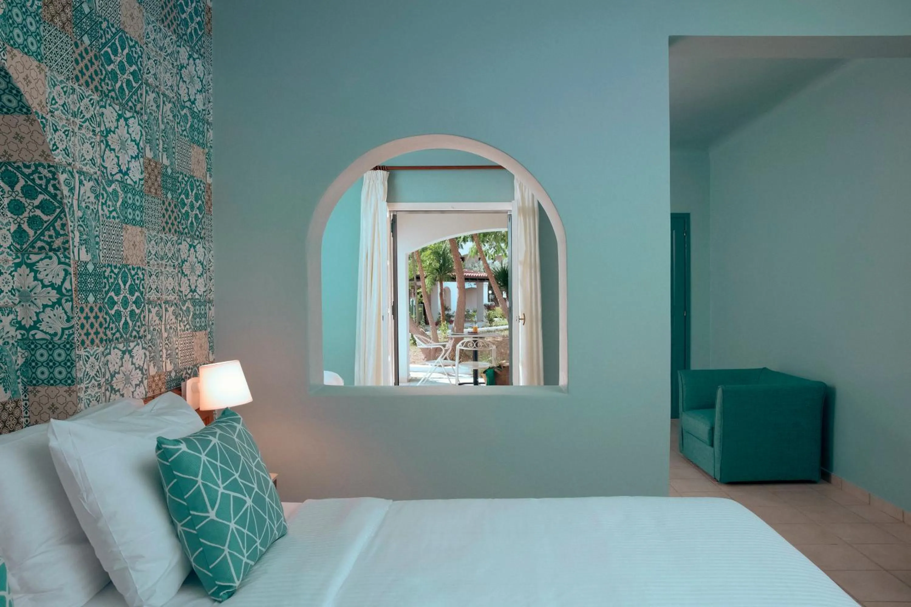 Bed in Zeus Eretria Resort