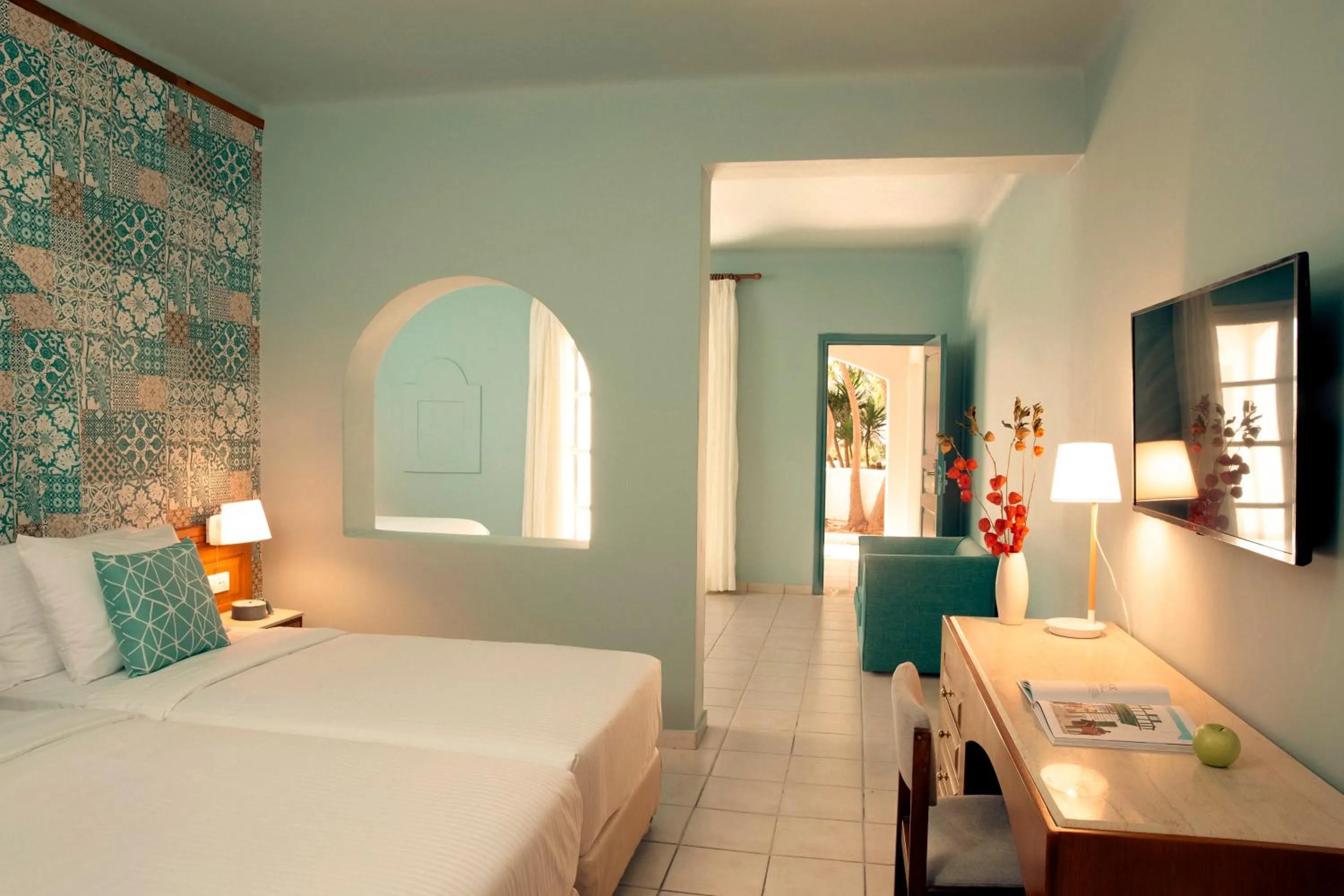 Bed in Zeus Eretria Resort