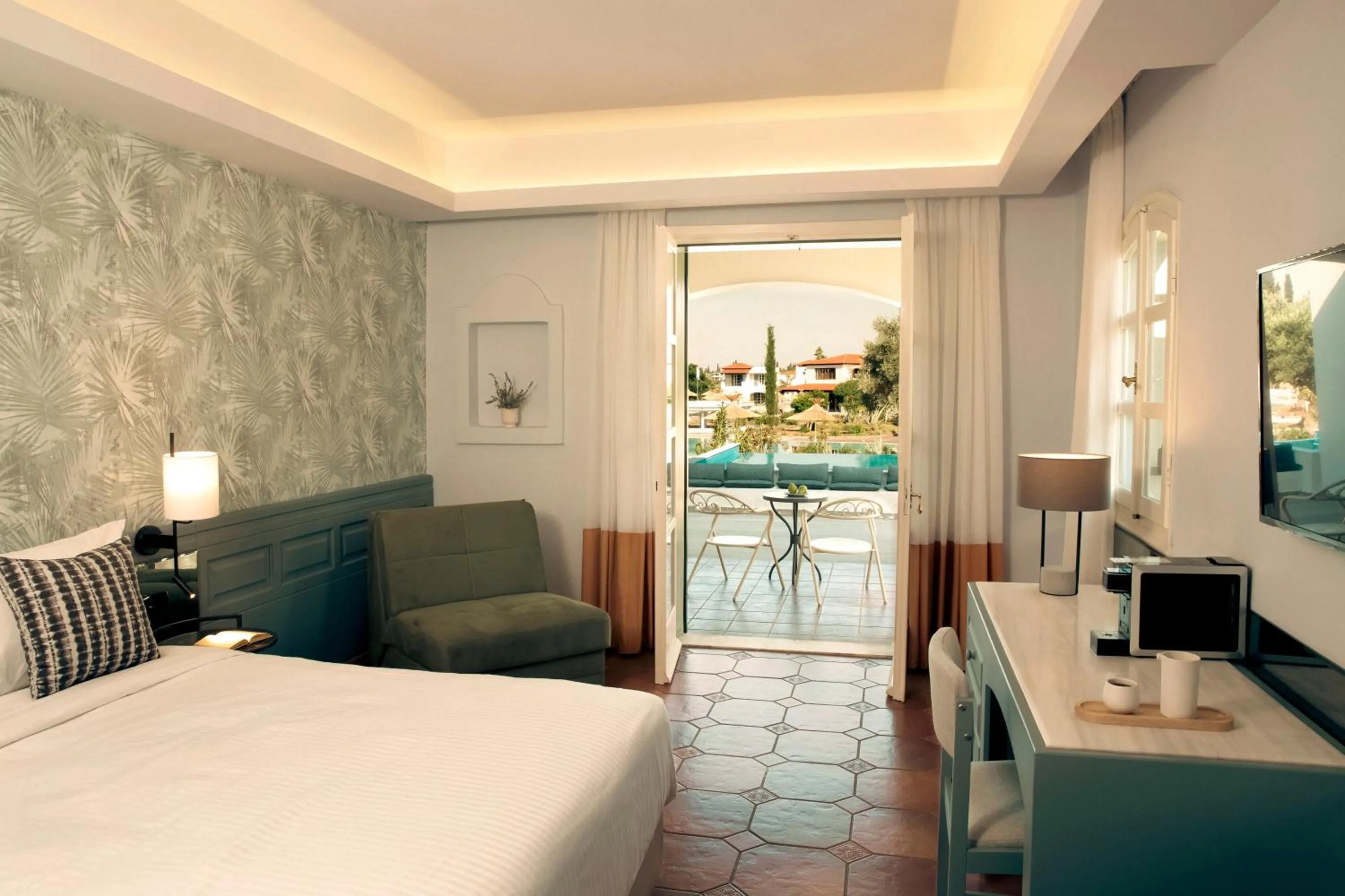 Bed in Zeus Eretria Resort