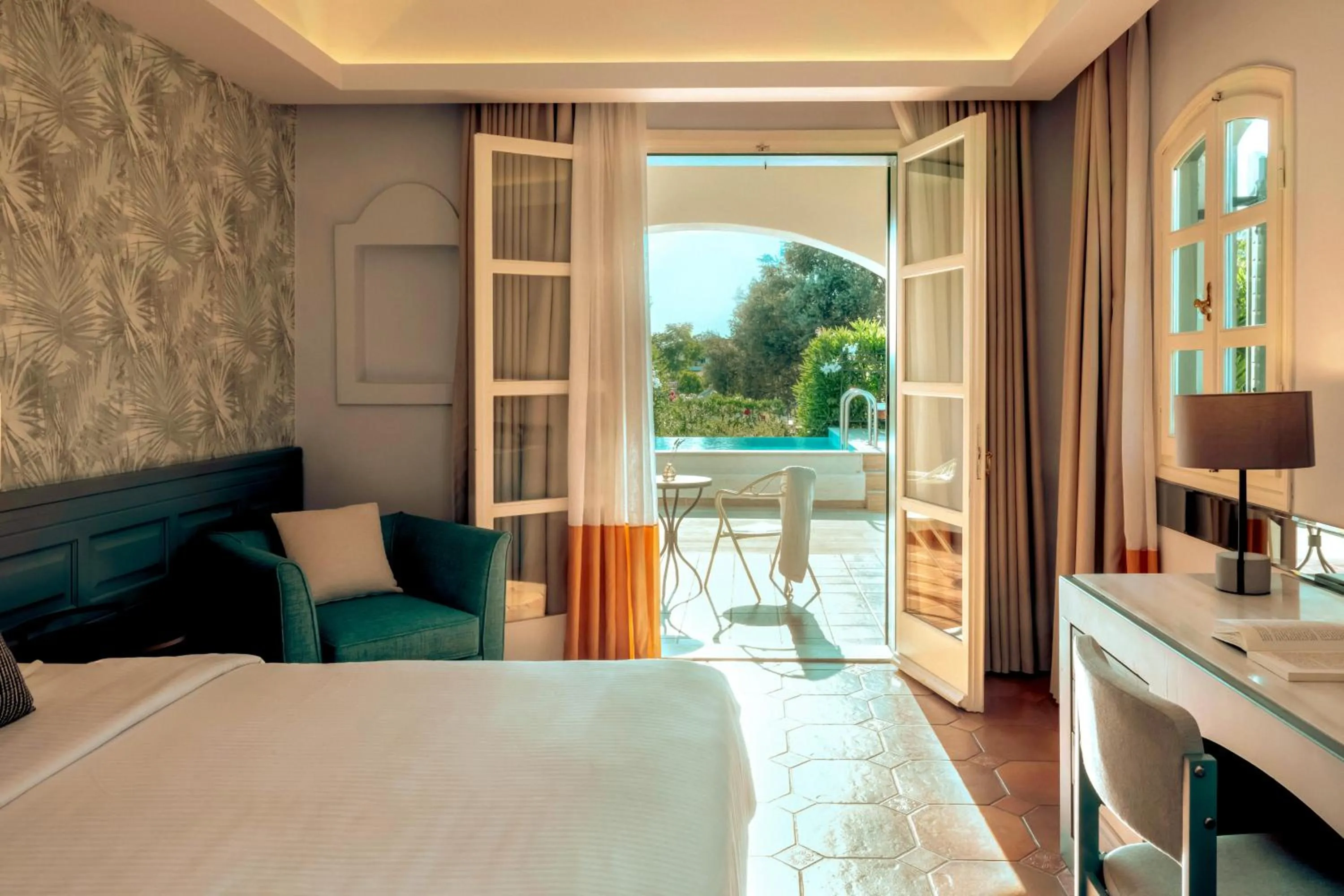 Bed in Zeus Eretria Resort