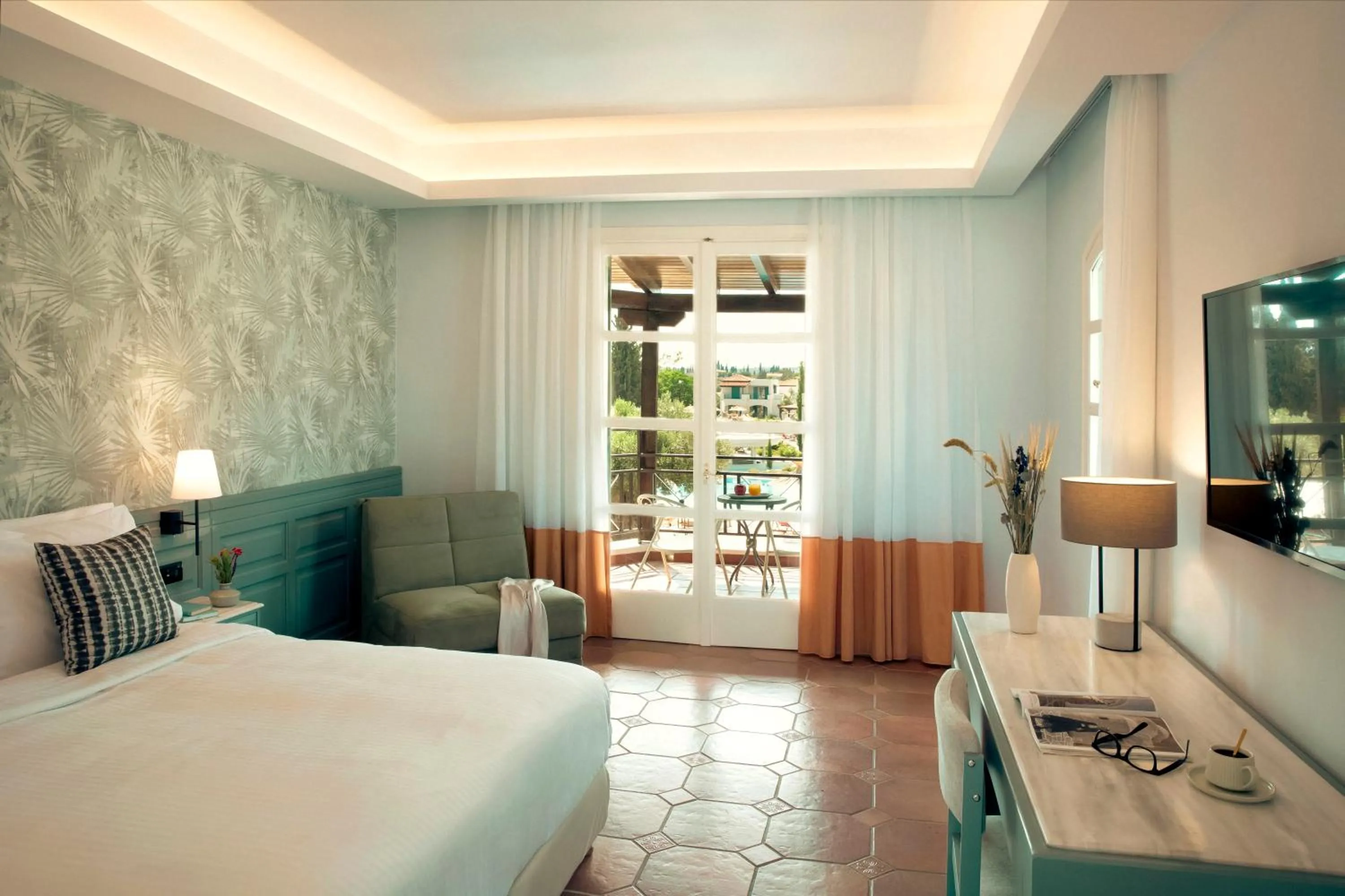 Bed in Zeus Eretria Resort