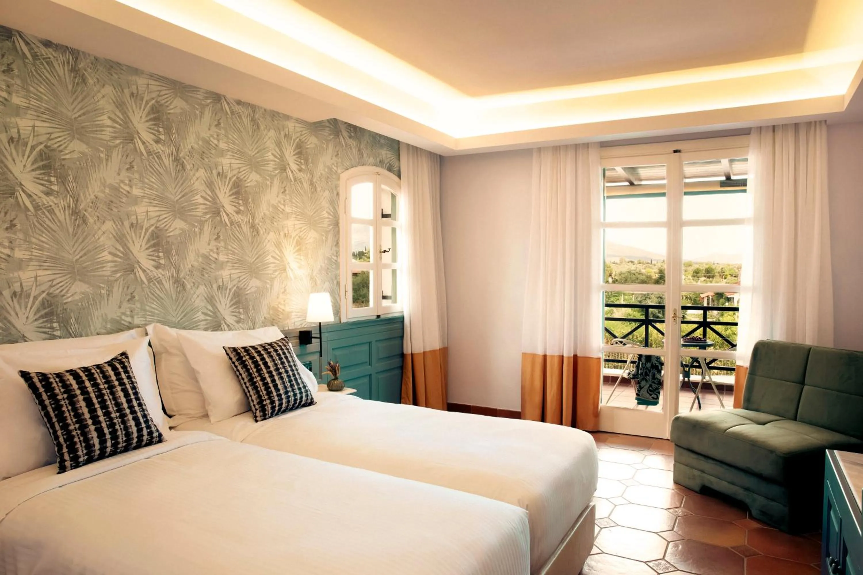 Bed in Zeus Eretria Resort