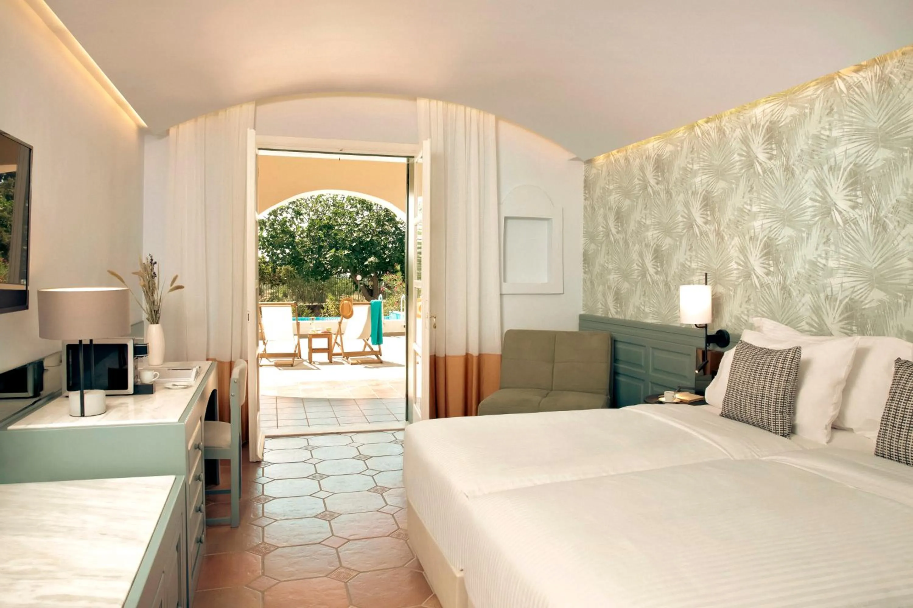 Bed in Zeus Eretria Resort