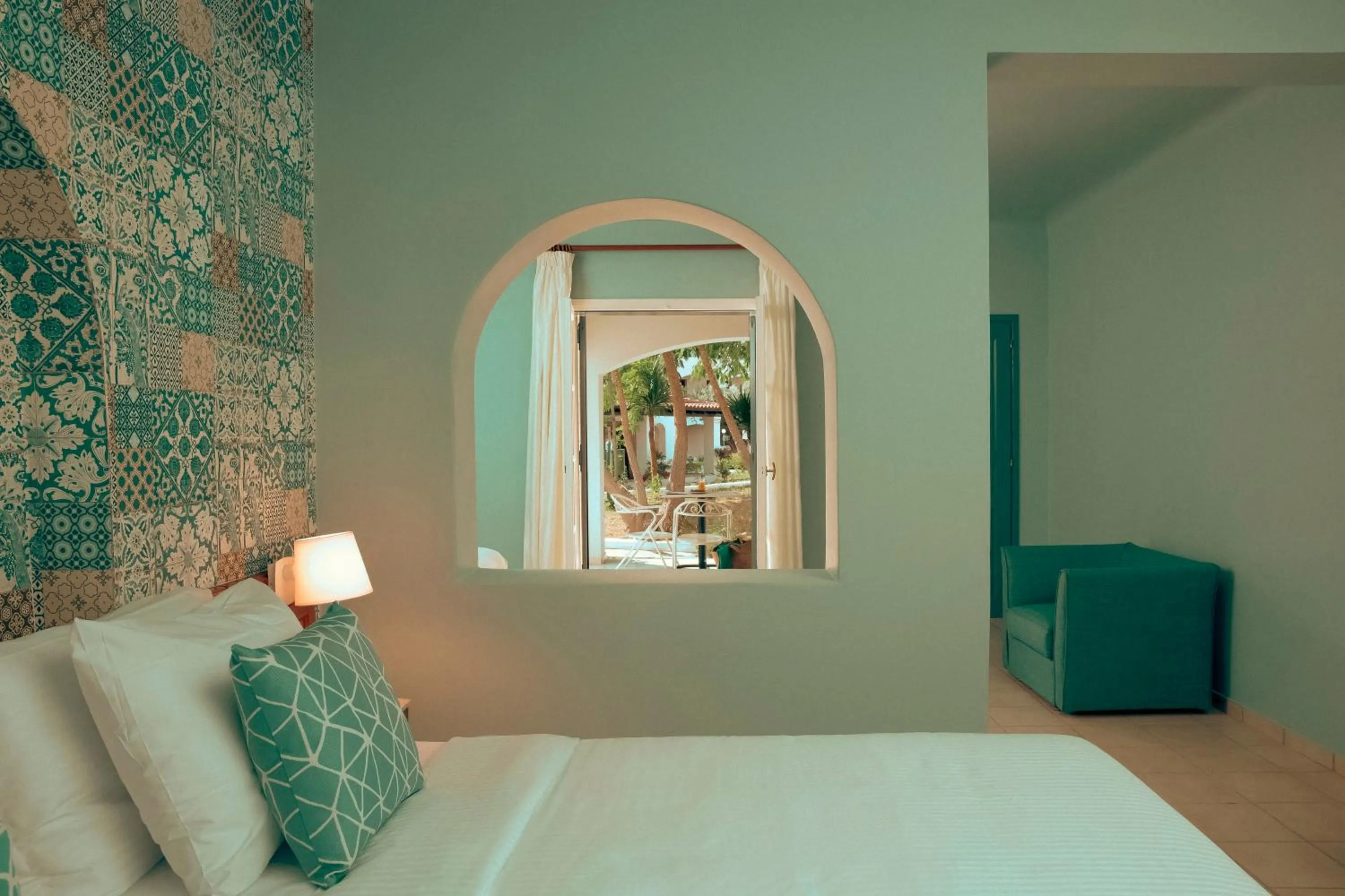 Bed in Zeus Eretria Resort