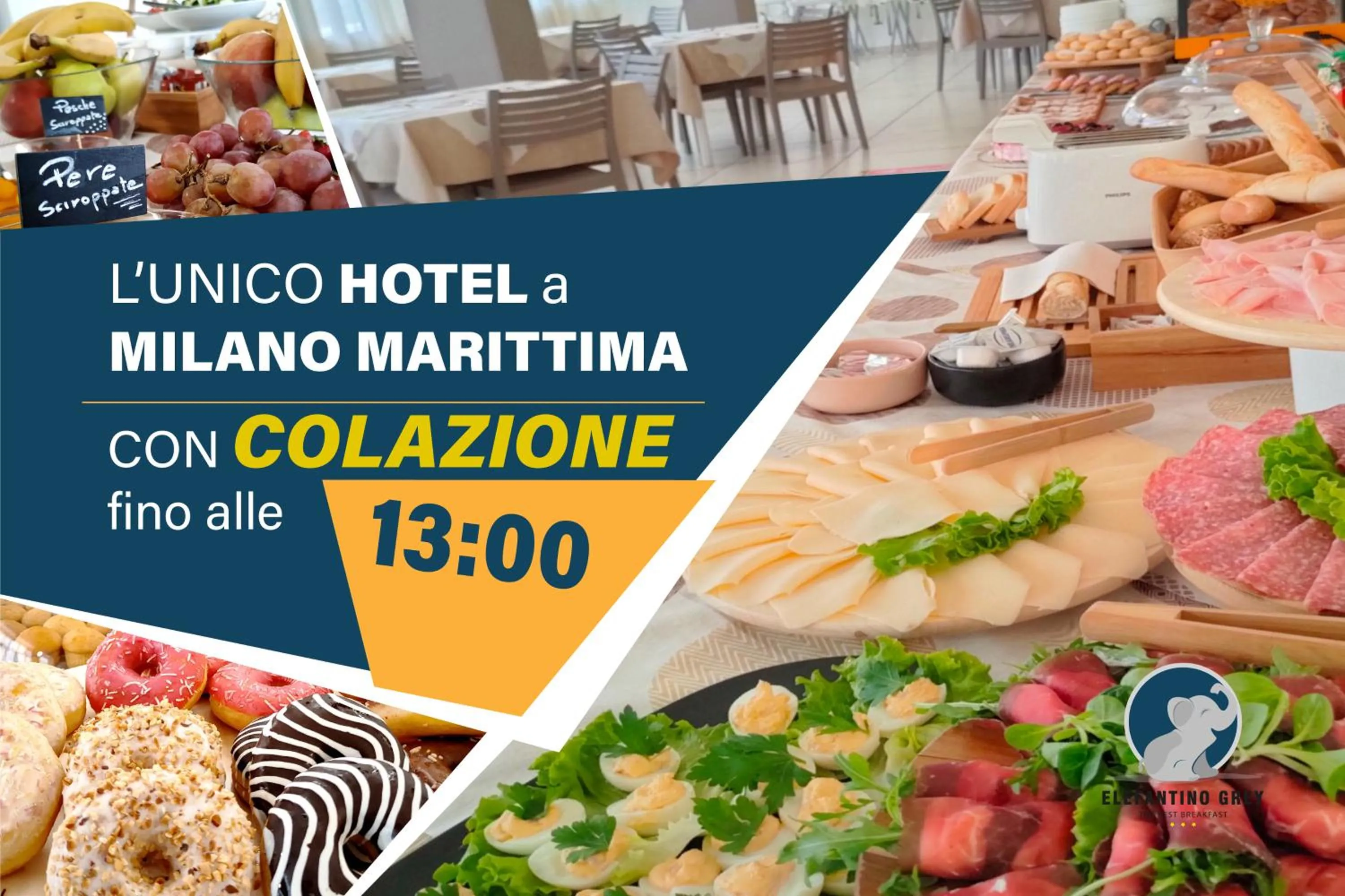 Breakfast in Hotel Elefantino Grey - Free Brunch & Breakfast Until 13-00 - Vicinissimi a Mirabilandia