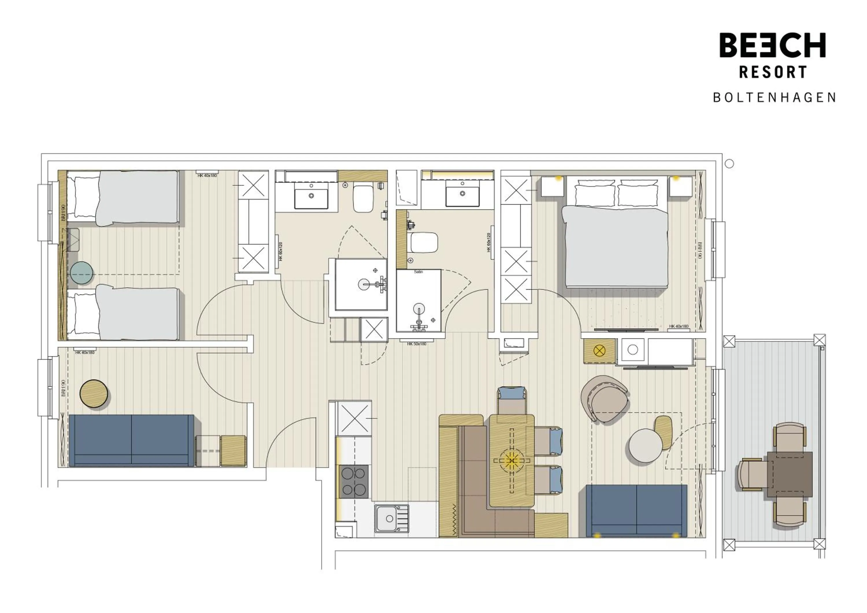 Floor plan in BEECH Resort Boltenhagen
