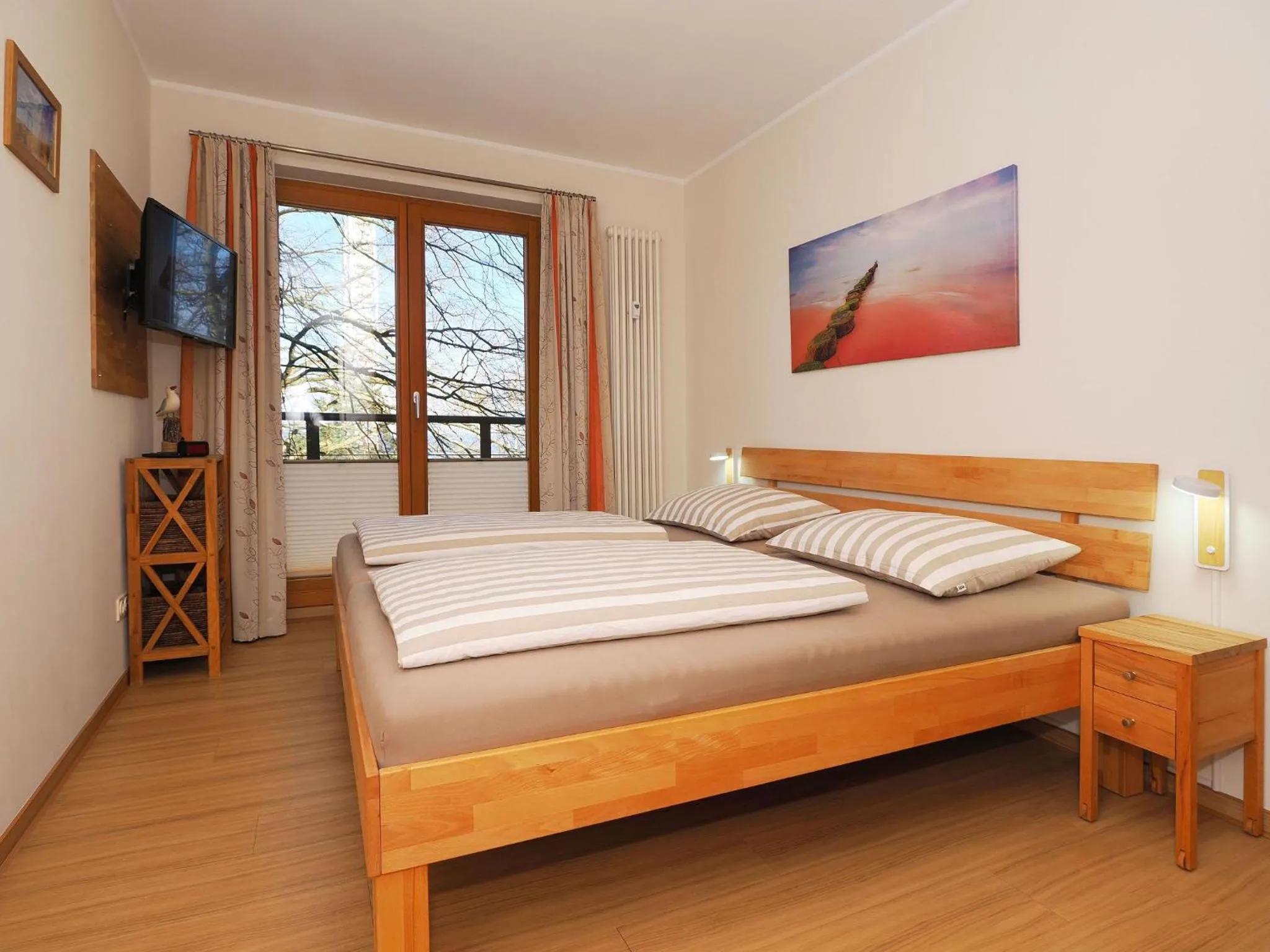 Bedroom, Bed in Kaiservillen Heringsdorf - Ferienwohnung mit 2 Schlafzimmern und Balkon D212