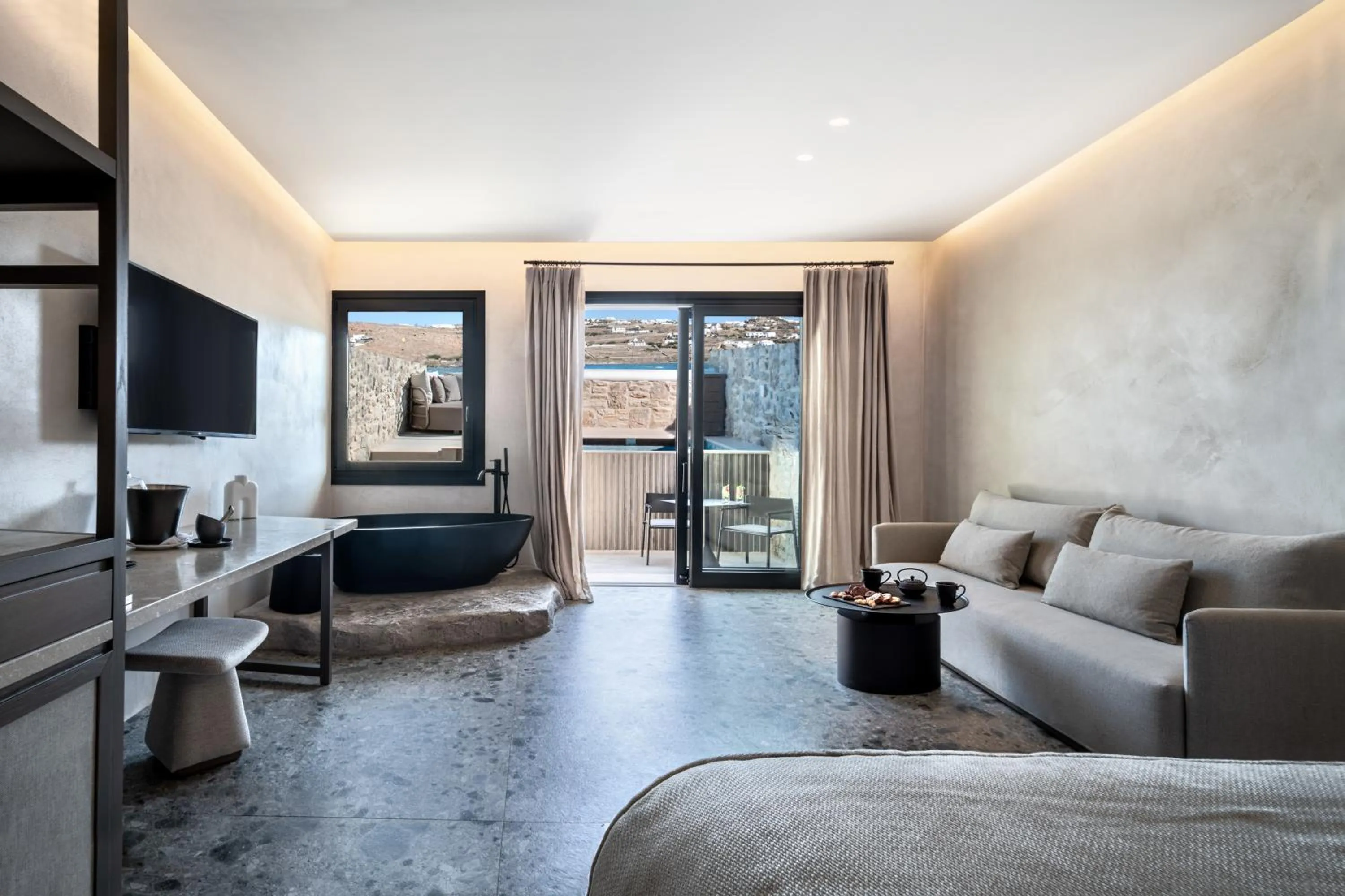 Seating area in Aeonic Suites and Spa