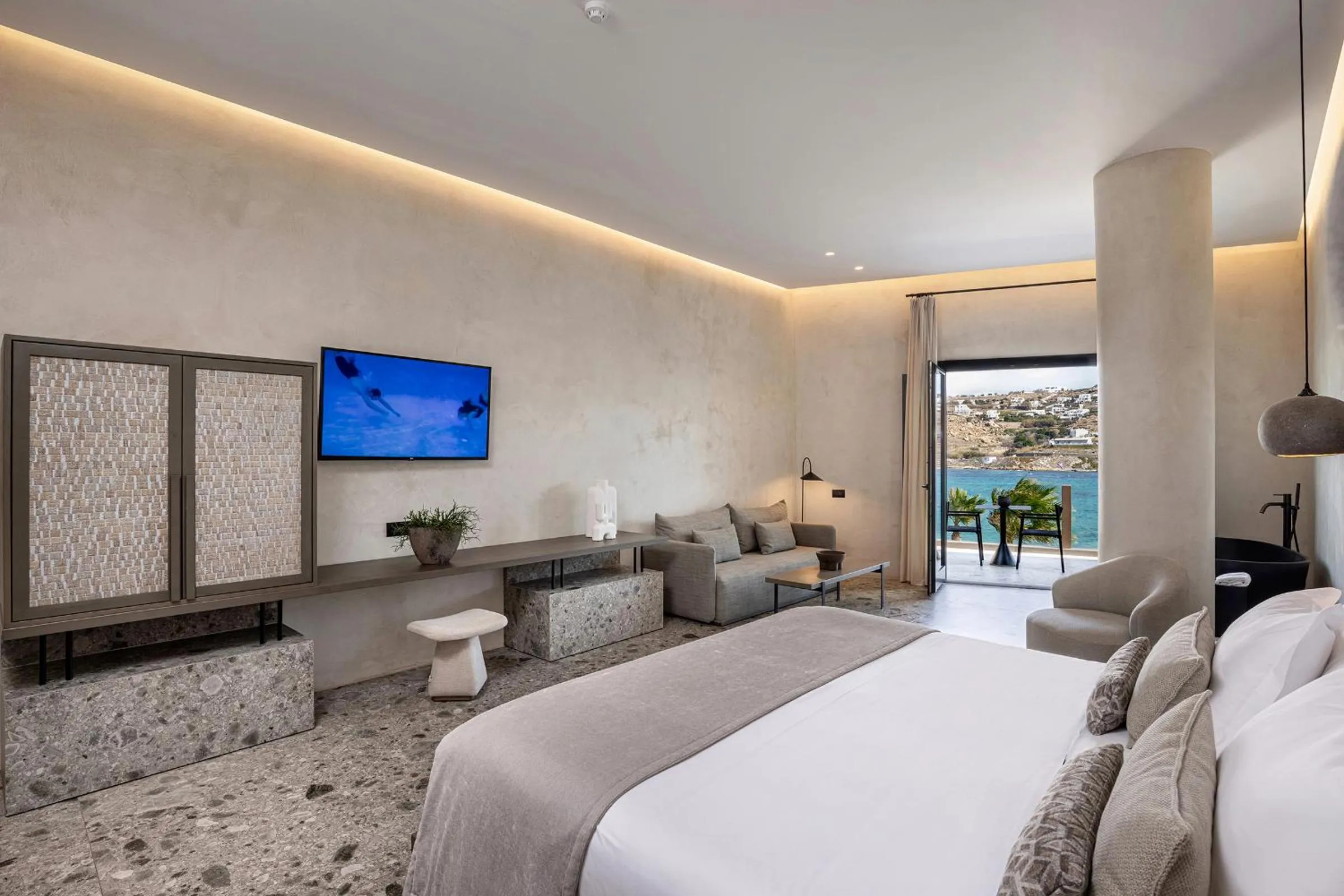 Bedroom, Bed in Aeonic Suites and Spa