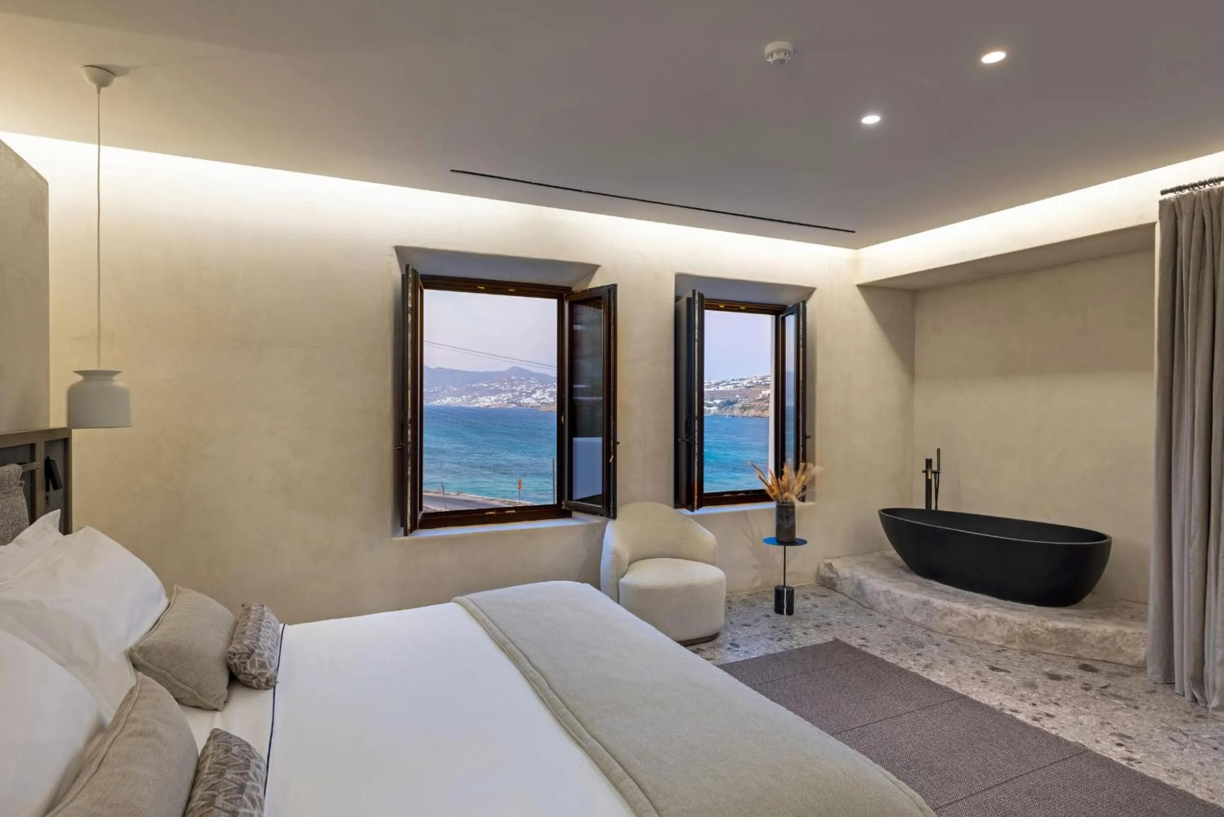 Bedroom, Bed in Aeonic Suites and Spa