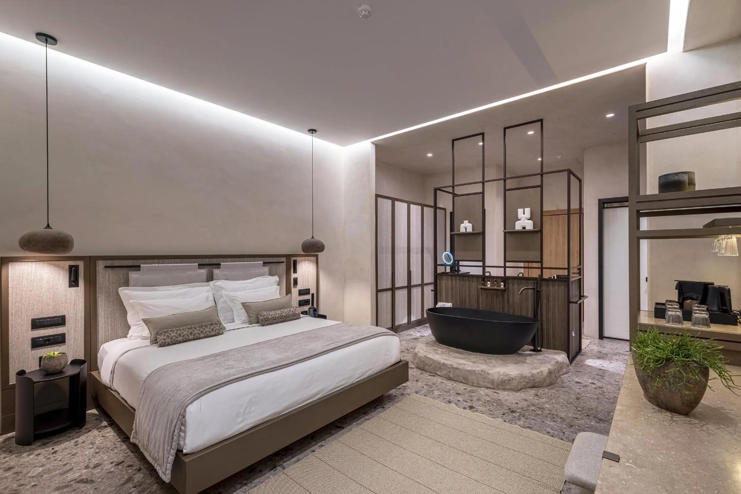 Bedroom, Bed in Aeonic Suites and Spa