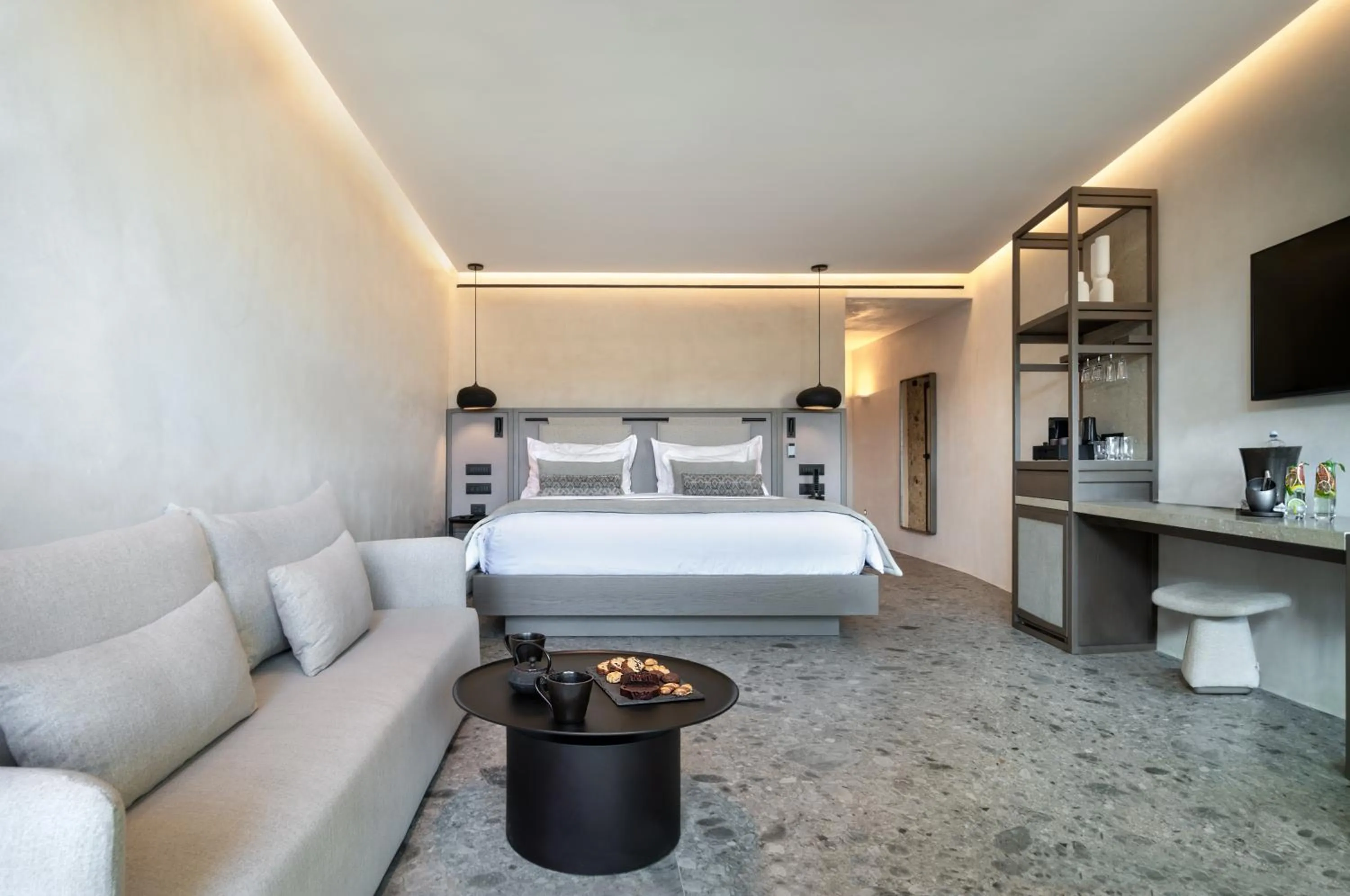 Photo of the whole room, Bed in Aeonic Suites and Spa