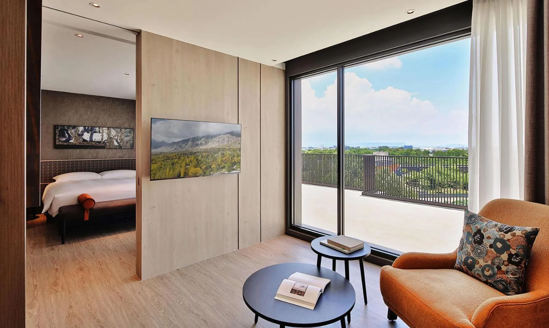 Living room, Bed in Just Sleep Tainan Hushan